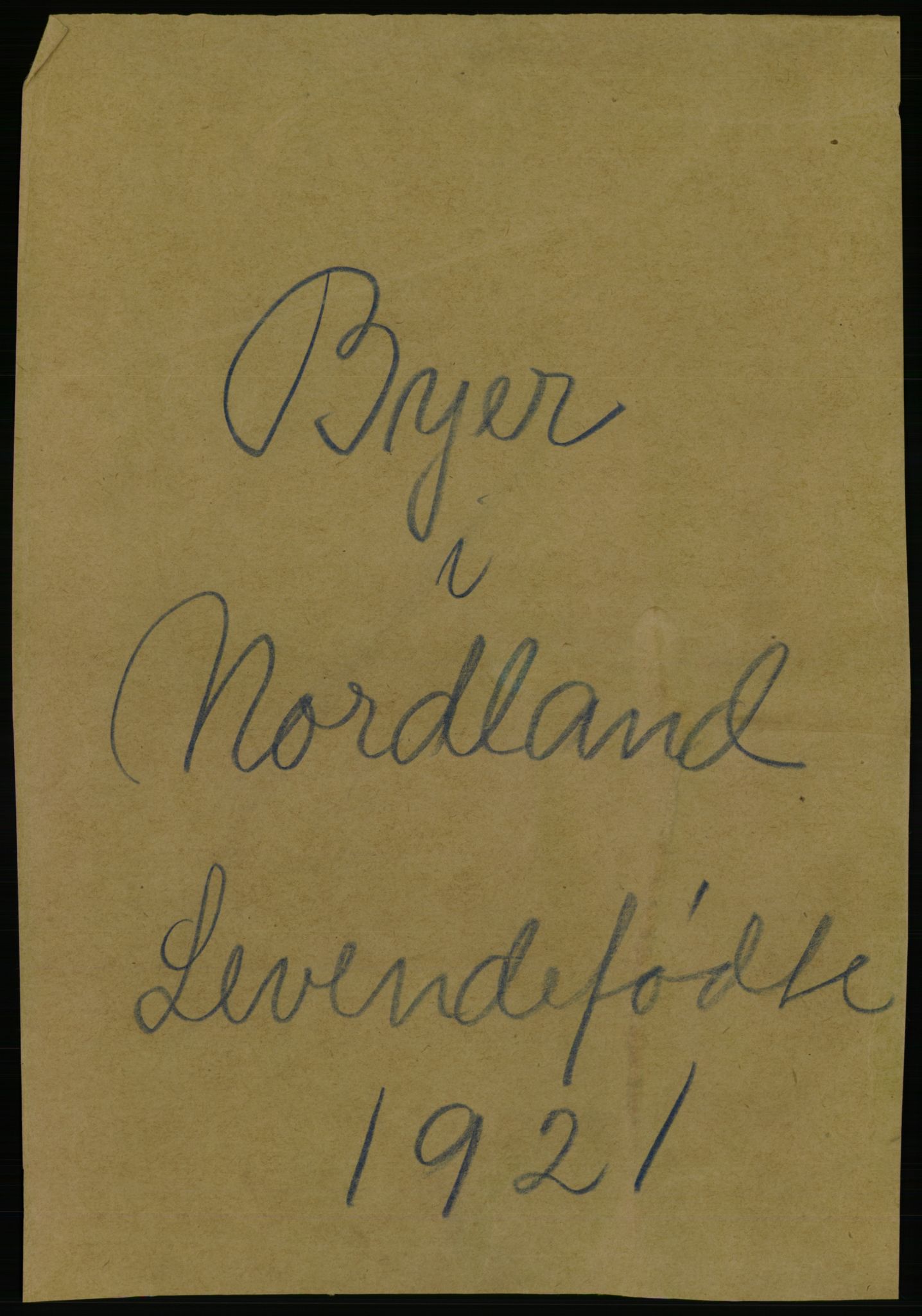 Statistisk sentralbyrå, Sosiodemografiske emner, Befolkning, AV/RA-S-2228/D/Df/Dfc/Dfca/L0050: Nordland fylke: Levendefødte menn og kvinner. Byer. Samt gifte, dødfødte. Bygder og byer., 1921, s. 1