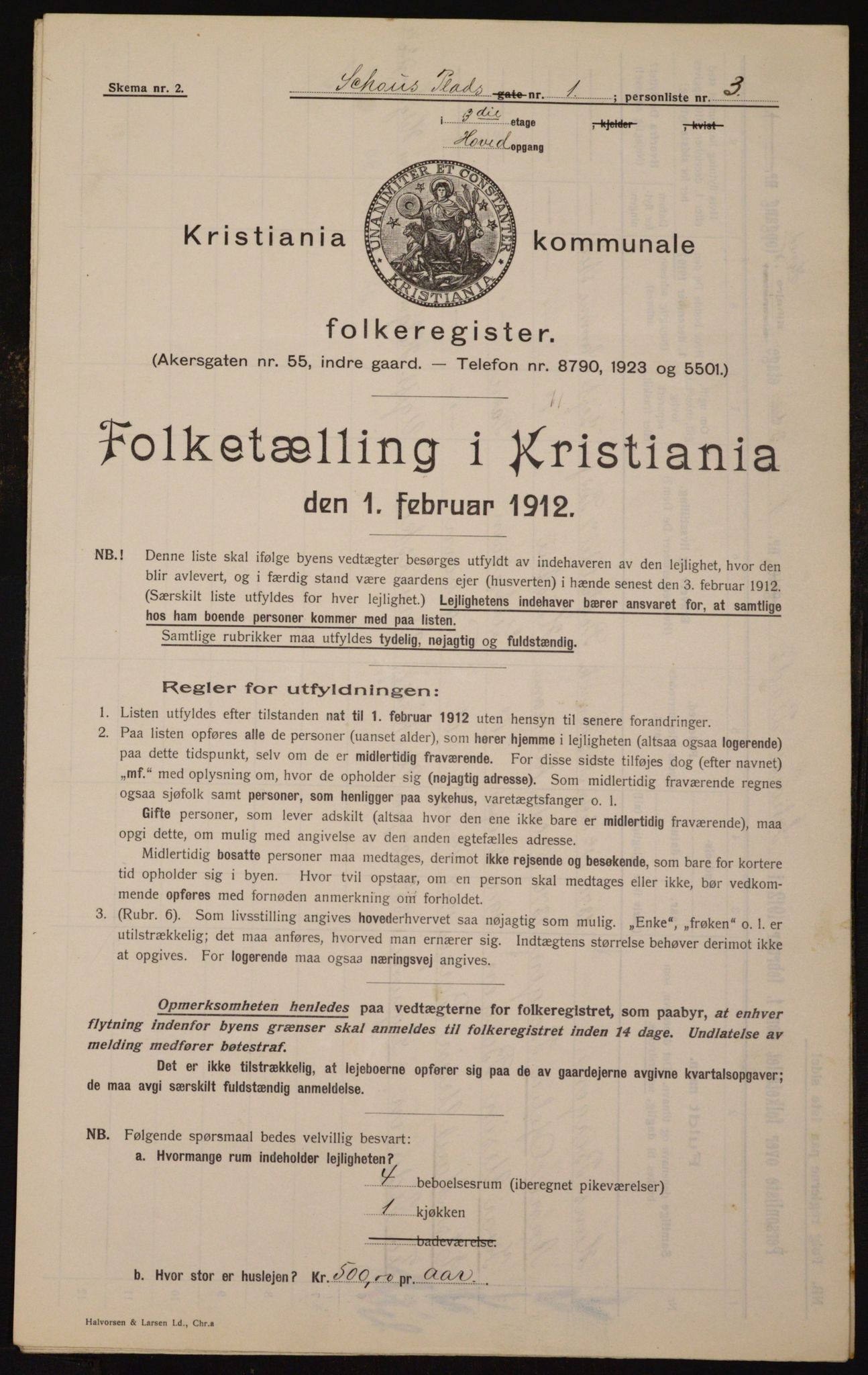 OBA, Kommunal folketelling 1.2.1912 for Kristiania, 1912, s. 90512