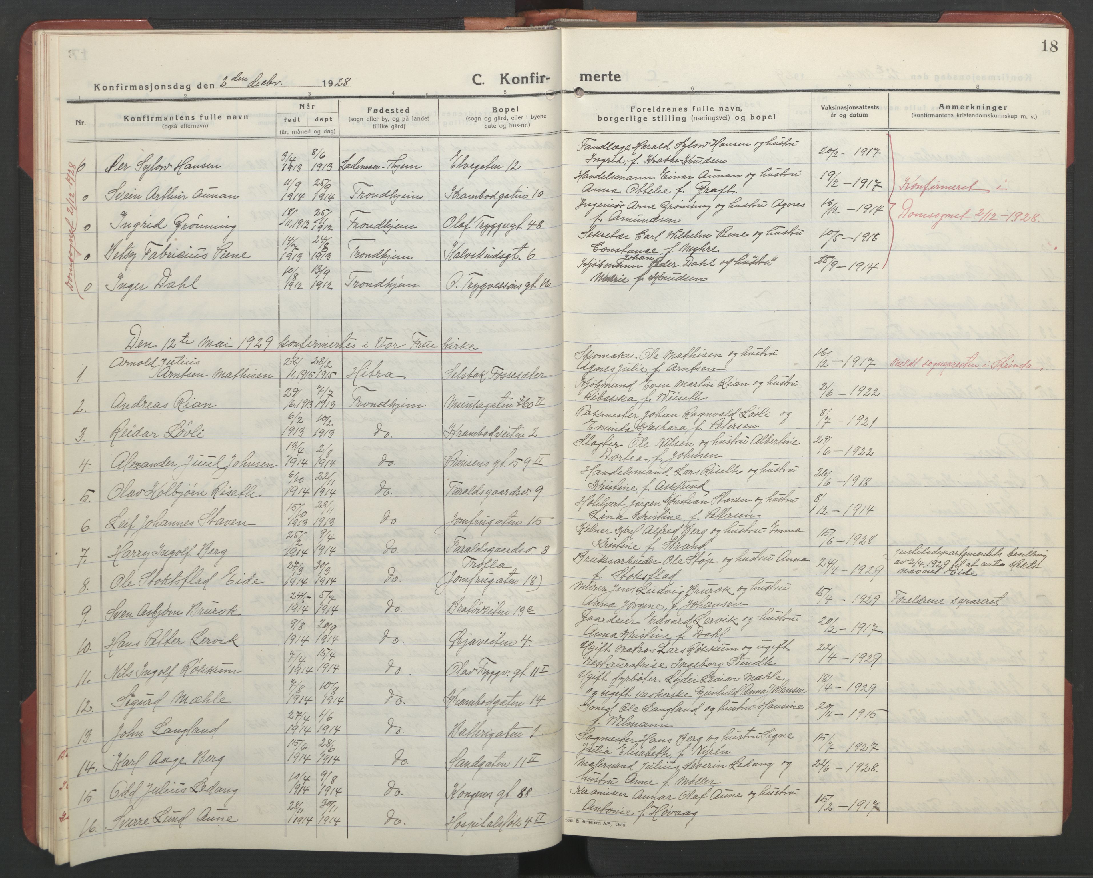 Ministerialprotokoller, klokkerbøker og fødselsregistre - Sør-Trøndelag, AV/SAT-A-1456/602/L0151: Klokkerbok nr. 602C19, 1925-1951, s. 18