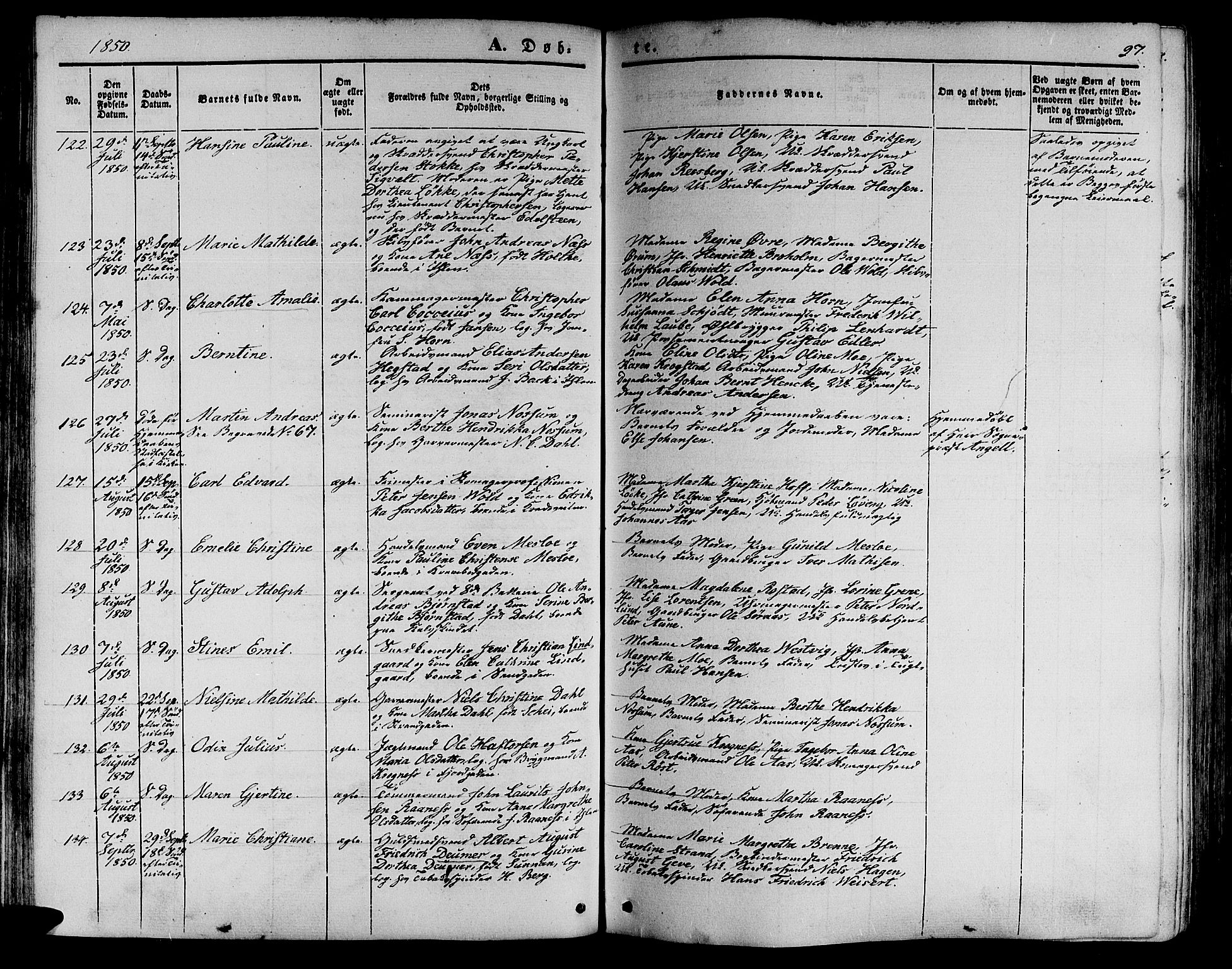 Ministerialprotokoller, klokkerbøker og fødselsregistre - Sør-Trøndelag, AV/SAT-A-1456/602/L0137: Klokkerbok nr. 602C05, 1846-1856, s. 97