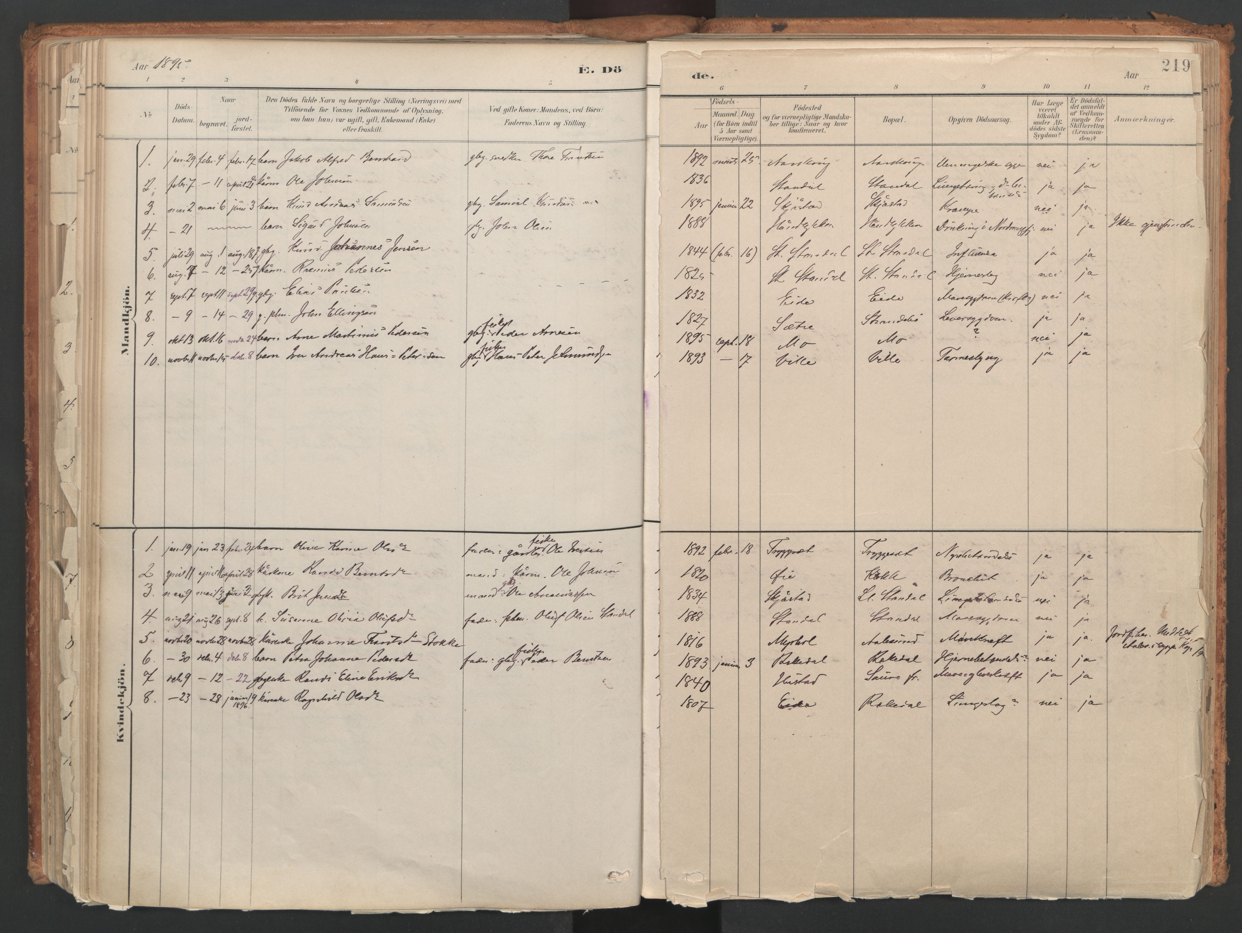 Ministerialprotokoller, klokkerbøker og fødselsregistre - Møre og Romsdal, SAT/A-1454/515/L0211: Ministerialbok nr. 515A07, 1886-1910, s. 219