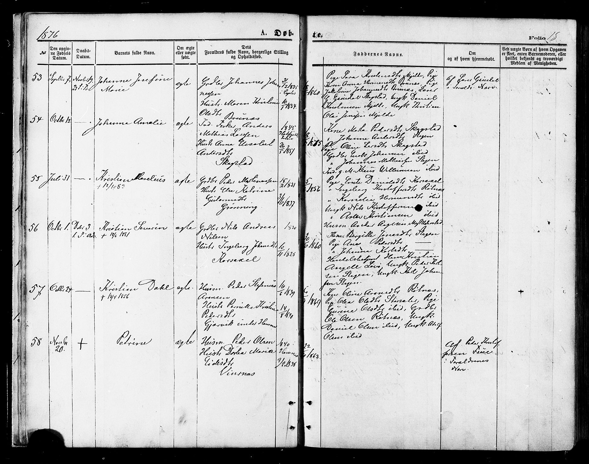 Ministerialprotokoller, klokkerbøker og fødselsregistre - Nordland, AV/SAT-A-1459/855/L0802: Ministerialbok nr. 855A10, 1875-1886, s. 18