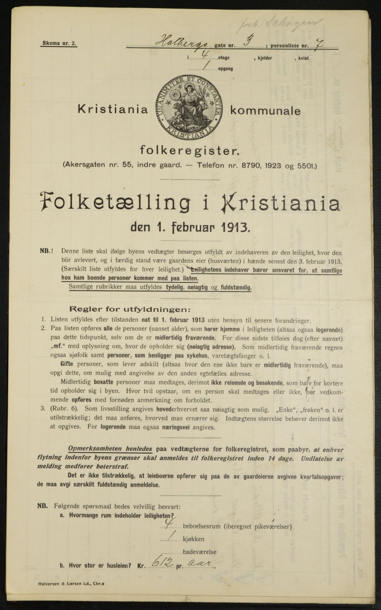 OBA, Kommunal folketelling 1.2.1913 for Kristiania, 1913, s. 40086