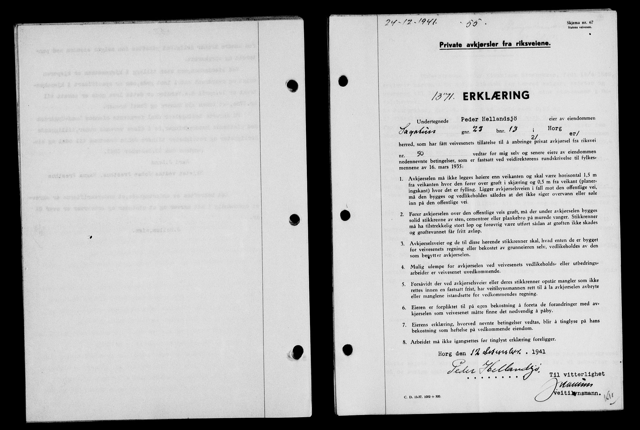 Gauldal sorenskriveri, SAT/A-0014/1/2/2C/L0054: Pantebok nr. 59, 1941-1942, Dagboknr: 1371/1941