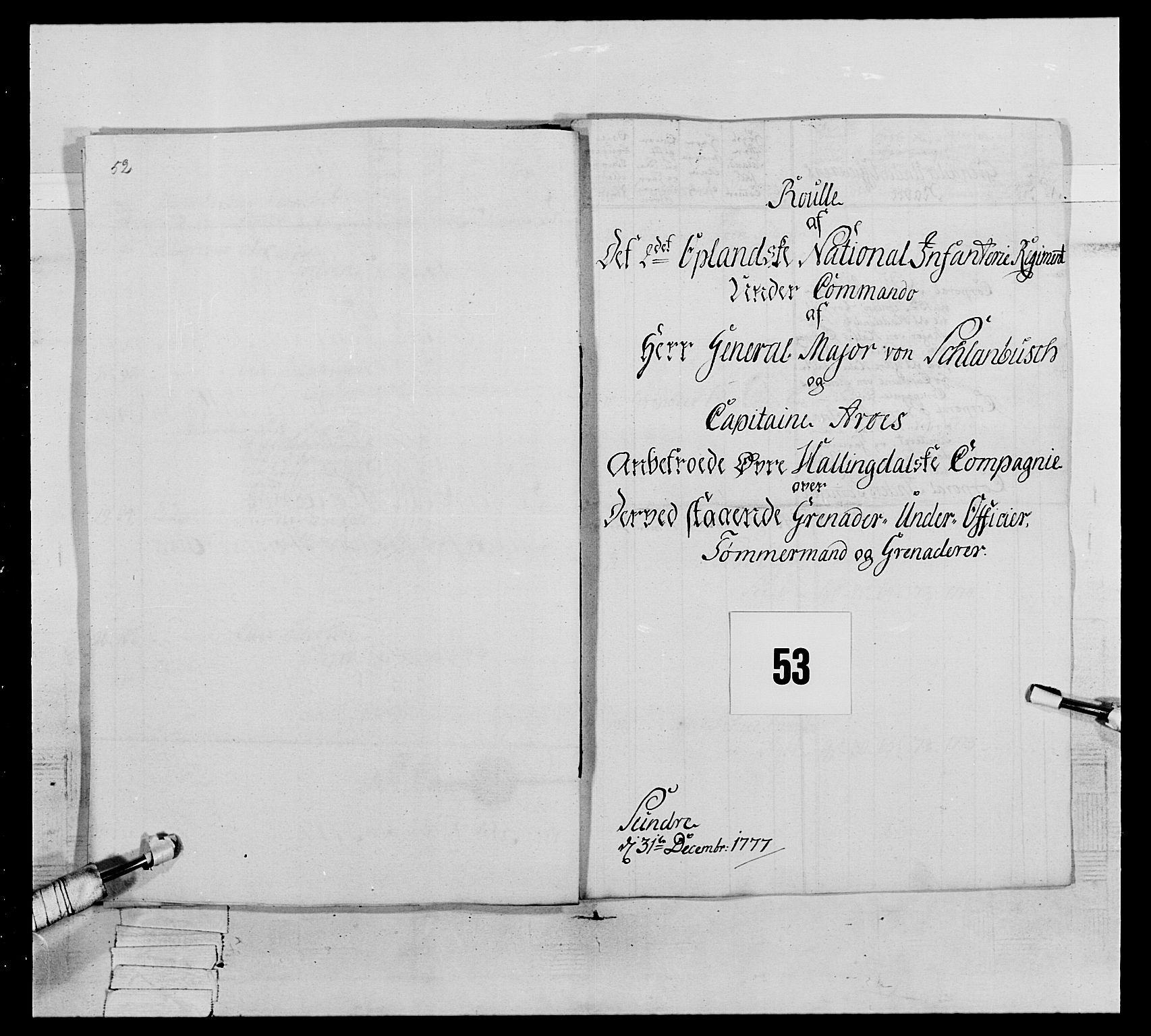 Generalitets- og kommissariatskollegiet, Det kongelige norske kommissariatskollegium, RA/EA-5420/E/Eh/L0064: 2. Opplandske nasjonale infanteriregiment, 1774-1784, s. 263