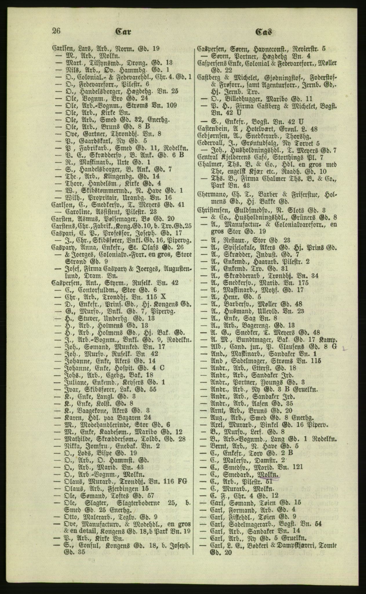 Kristiania/Oslo adressebok, PUBL/-, 1879, s. 26