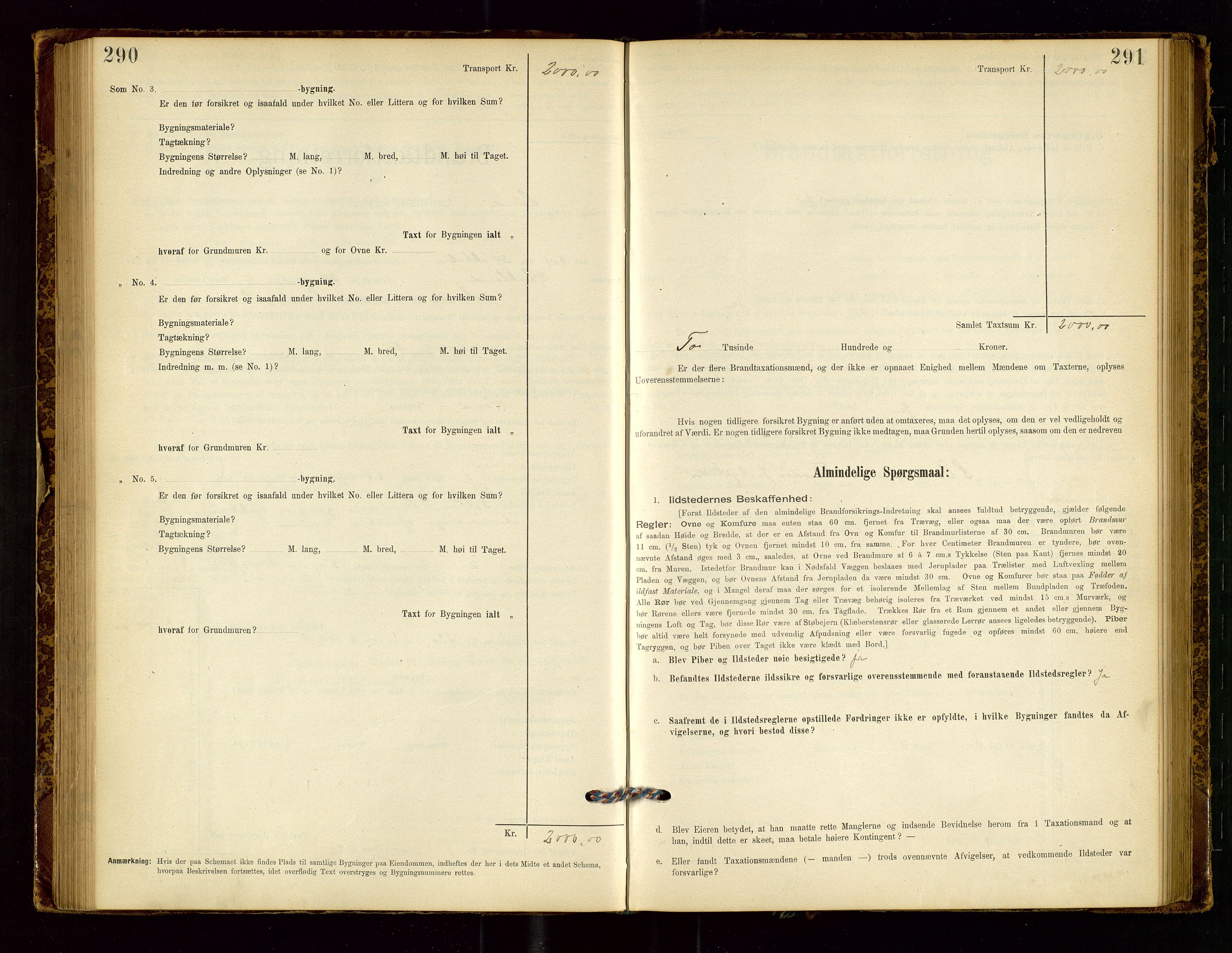 Lund lensmannskontor, AV/SAST-A-100303/Gob/L0001: "Brandtakstprotokol", 1894-1907, s. 290-291