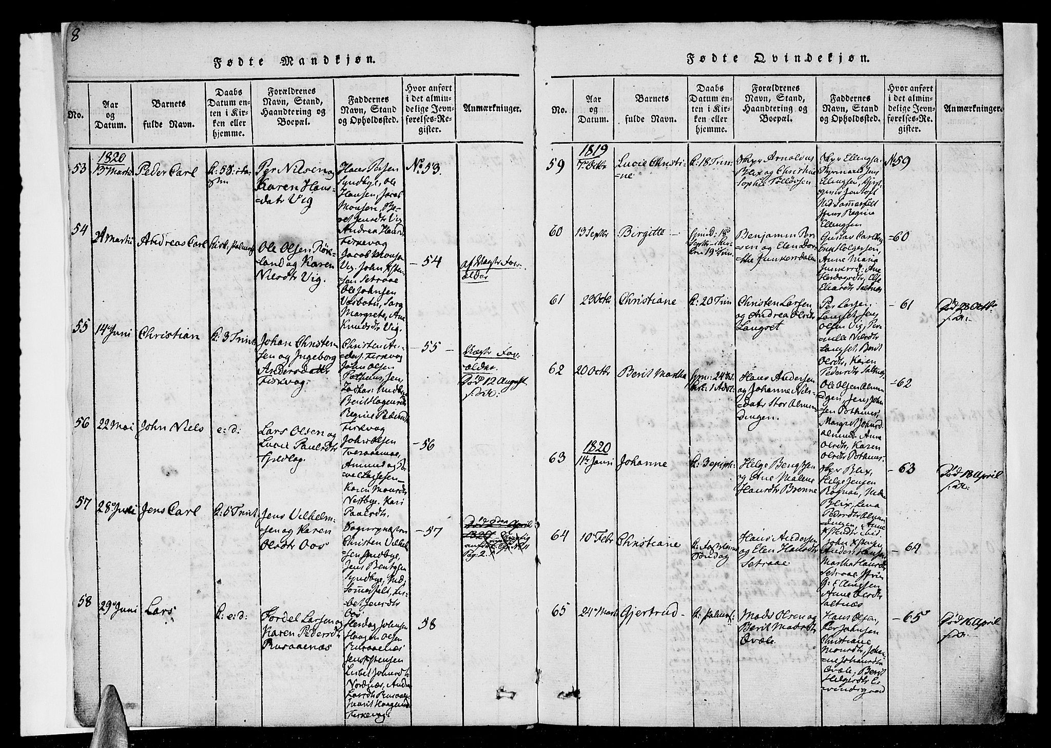 Ministerialprotokoller, klokkerbøker og fødselsregistre - Nordland, AV/SAT-A-1459/847/L0665: Ministerialbok nr. 847A05, 1818-1841, s. 8-9
