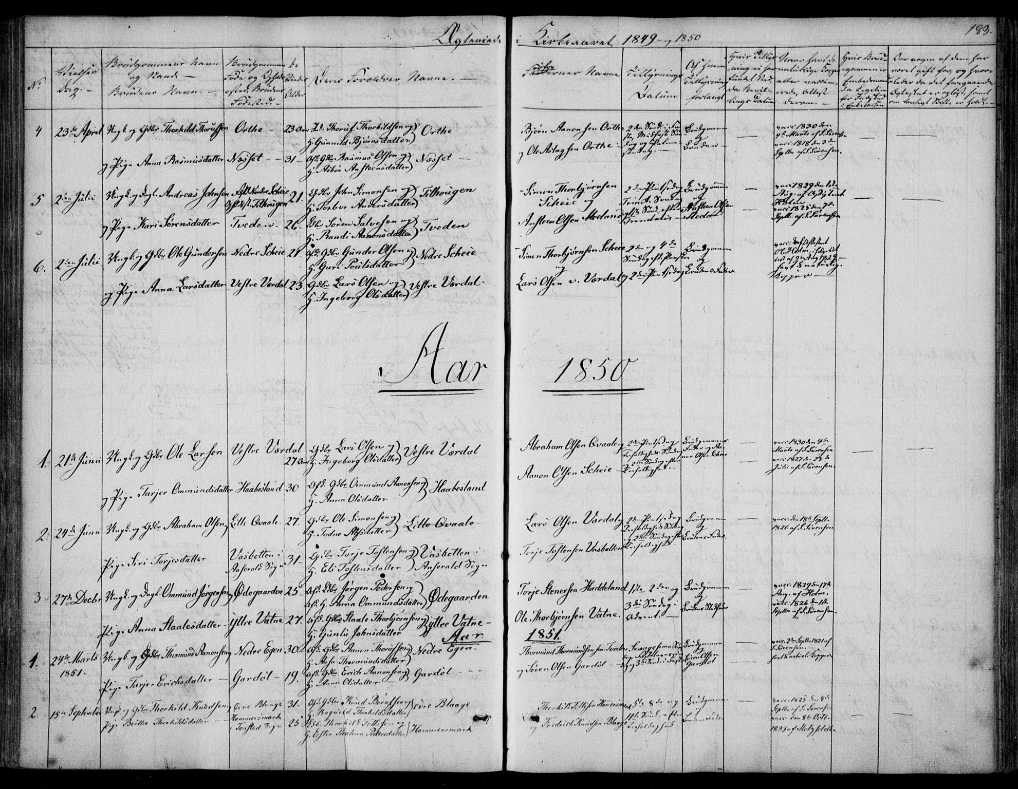 Hægebostad sokneprestkontor, SAK/1111-0024/F/Fa/Fab/L0002: Ministerialbok nr. A 2, 1836-1872, s. 183