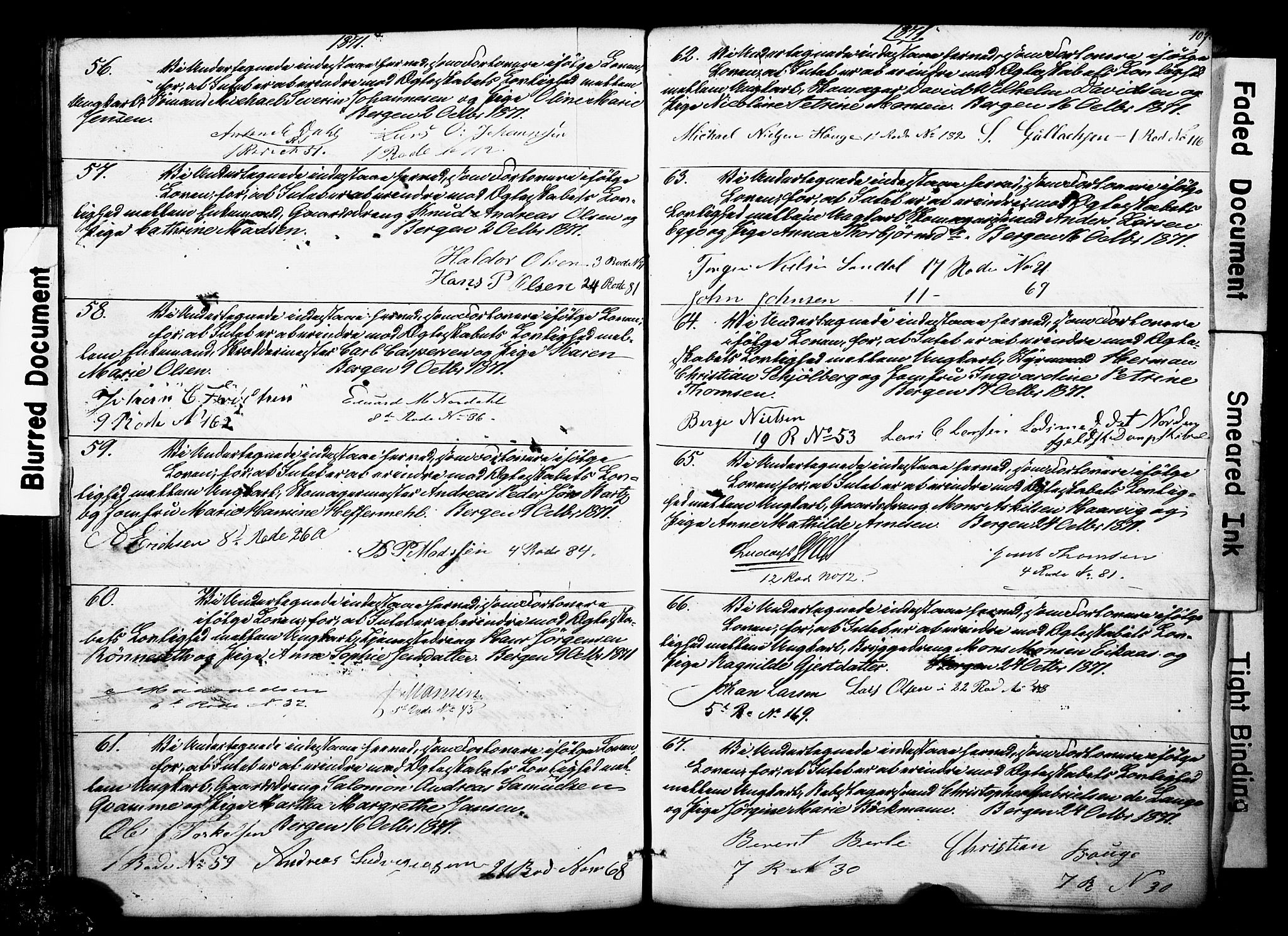 Nykirken Sokneprestembete, SAB/A-77101: Forlovererklæringer nr. II.5.3, 1846-1872, s. 107