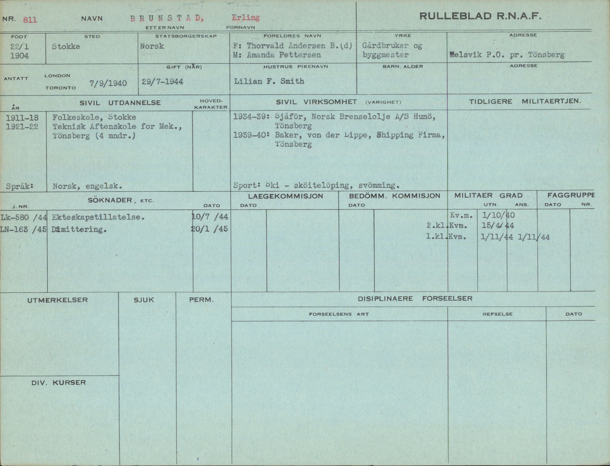 Forsvaret, Forsvarets overkommando/Luftforsvarsstaben, AV/RA-RAFA-4079/P/Pa/L0011: Personellpapirer, 1904, s. 96