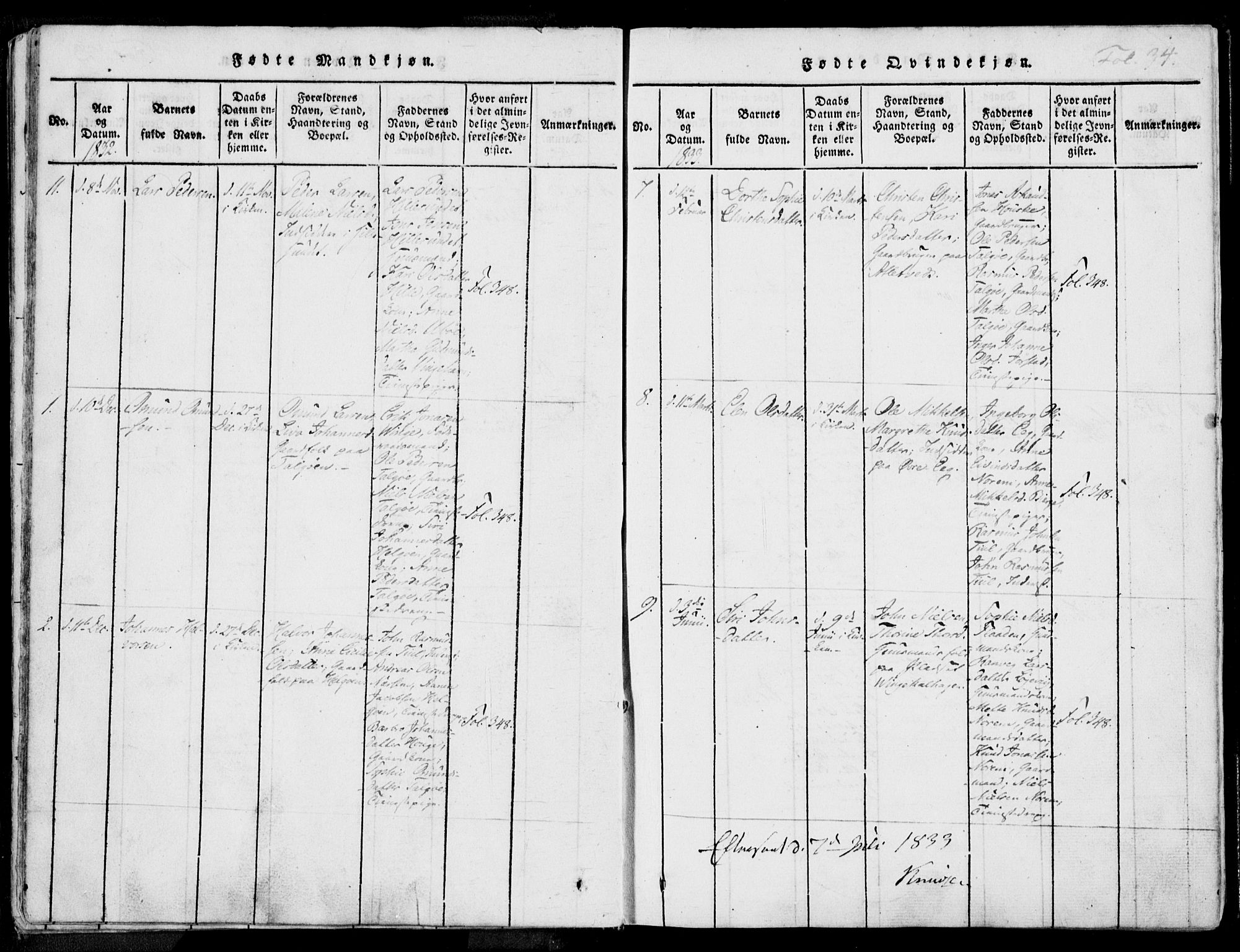 Nedstrand sokneprestkontor, AV/SAST-A-101841/01/IV: Ministerialbok nr. A 7, 1816-1870, s. 34