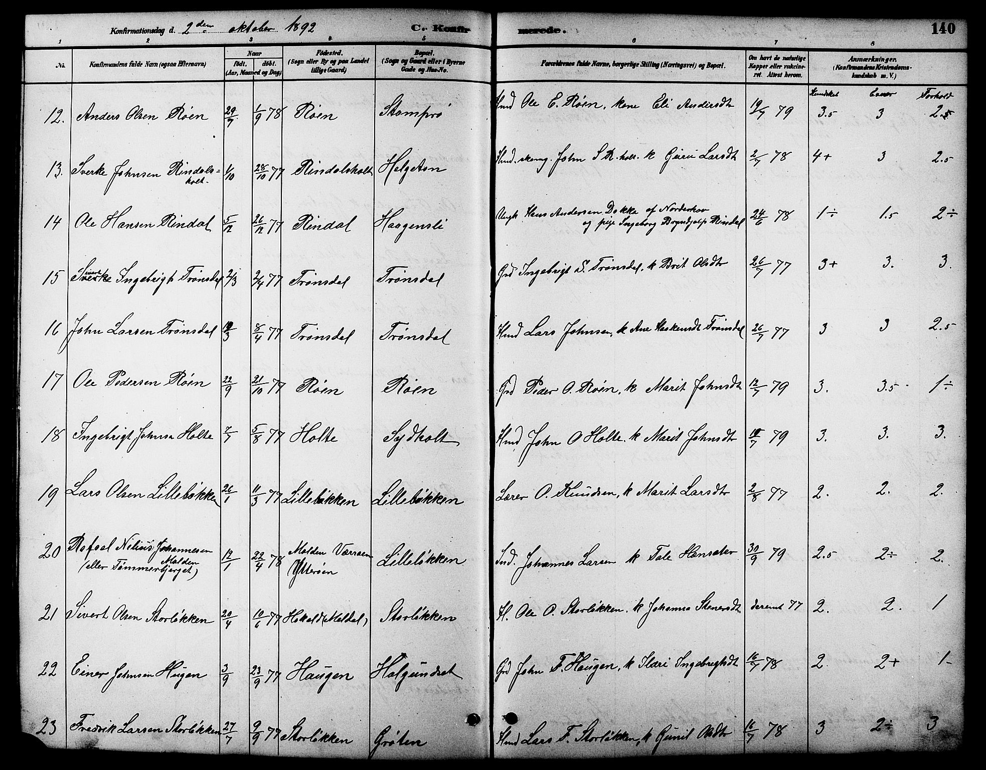 Ministerialprotokoller, klokkerbøker og fødselsregistre - Møre og Romsdal, AV/SAT-A-1454/598/L1078: Klokkerbok nr. 598C03, 1892-1909, s. 140