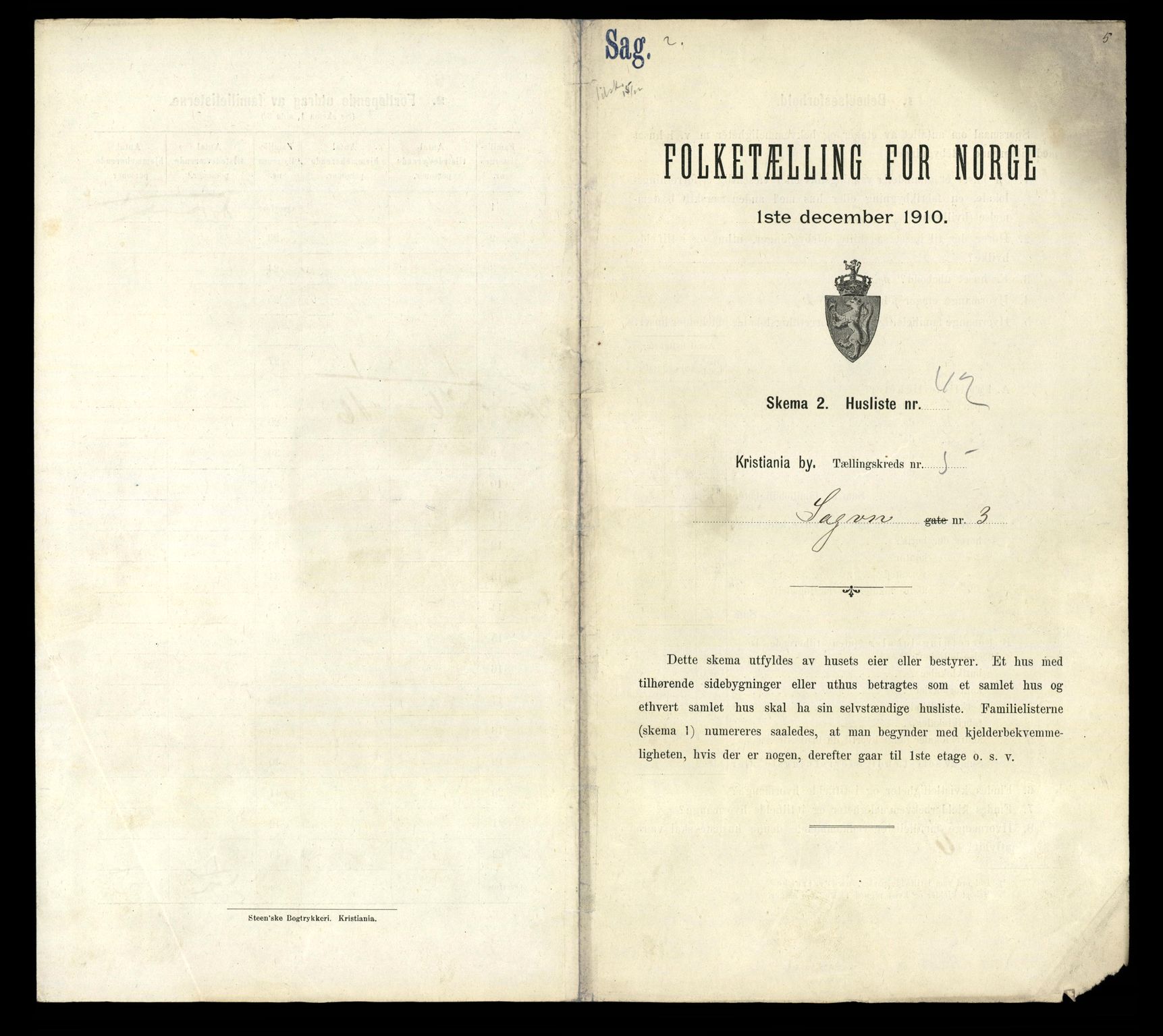 RA, Folketelling 1910 for 0301 Kristiania kjøpstad, 1910, s. 83569