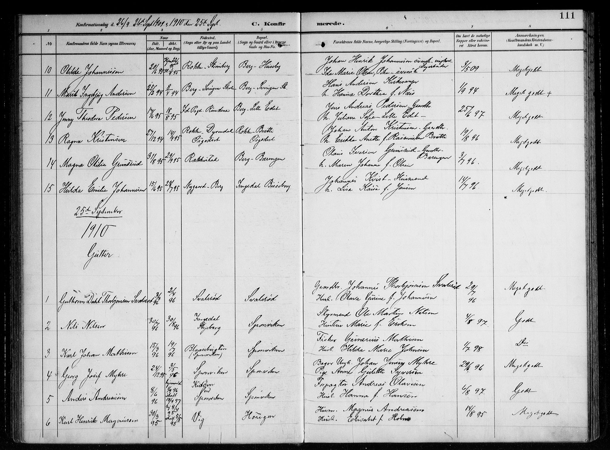 Berg prestekontor Kirkebøker, AV/SAO-A-10902/F/Fa/L0008: Ministerialbok nr. I 8, 1902-1920, s. 111