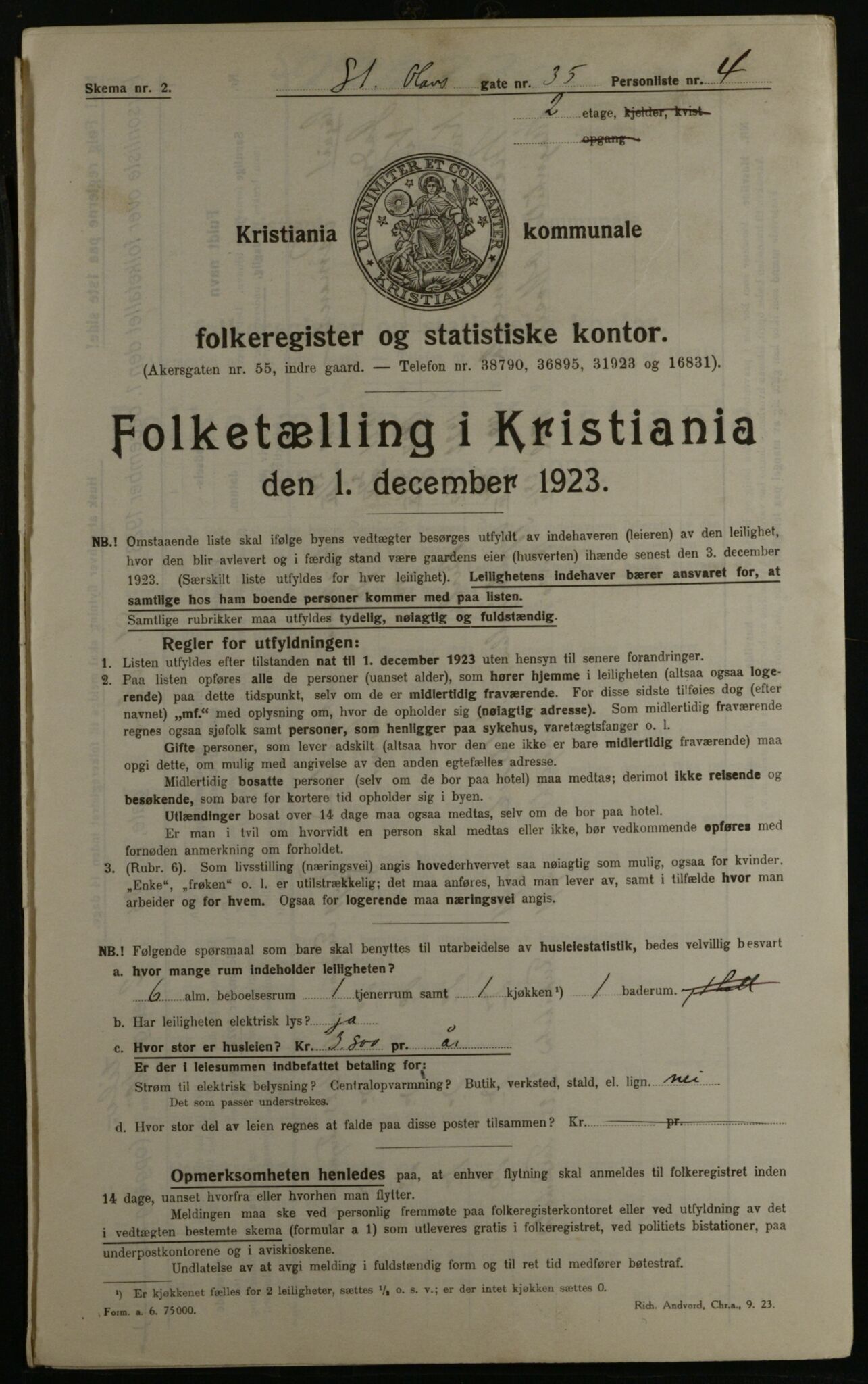 OBA, Kommunal folketelling 1.12.1923 for Kristiania, 1923, s. 97632