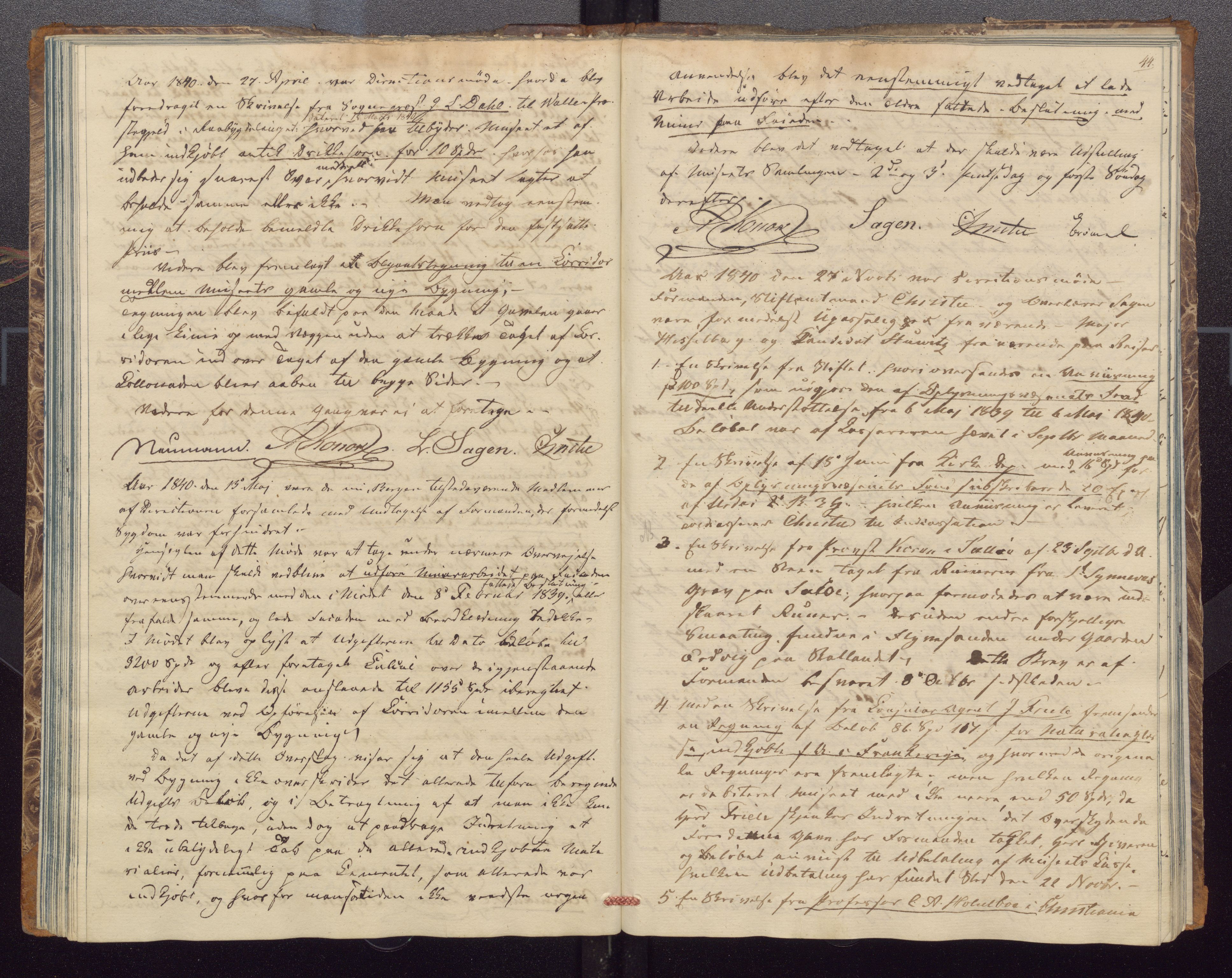 Bergens Museum, UMB/A007/A/Aa/L0004: Forhandlingsprotokoll , 1834-1845, s. 44