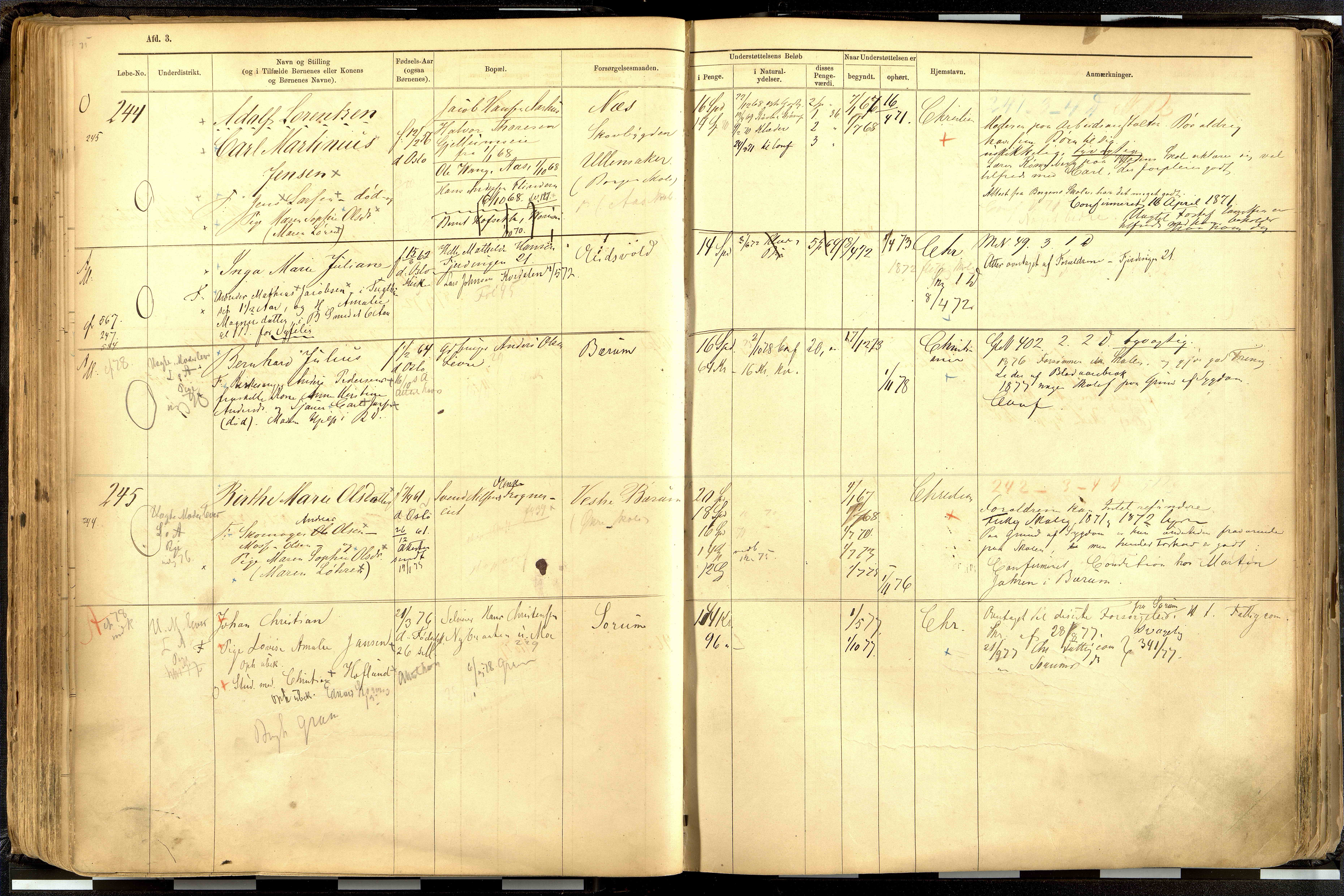 Fattigvesenet, OBA/A-20045/H/Hd/L0001: Manntallsprotokoll. Mnr. 1-644, 1865-1879, s. 125