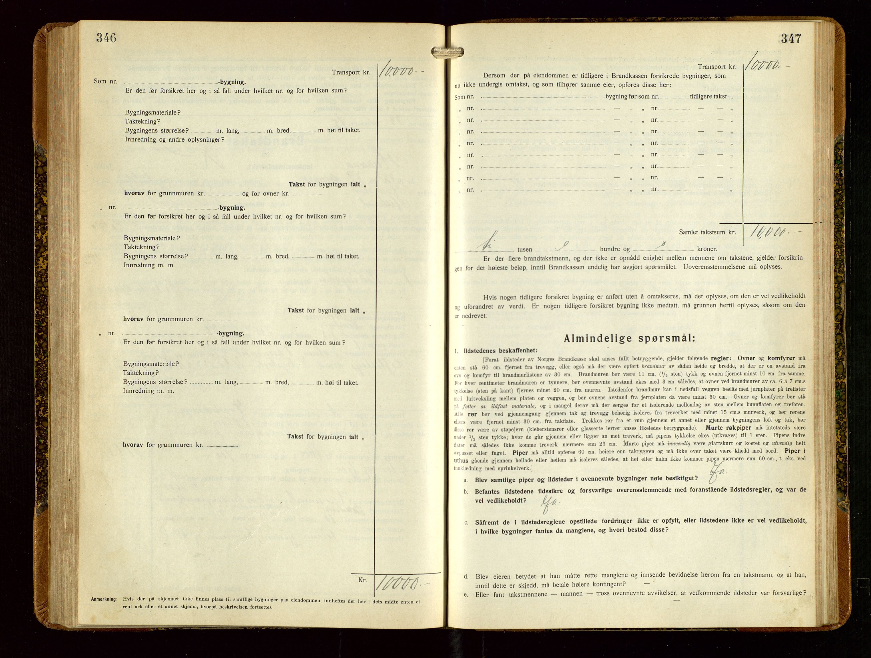 Helleland lensmannskontor, SAST/A-100209/Gob/L0003: "Brandtakstprotokoll", 1930-1939, s. 346-347