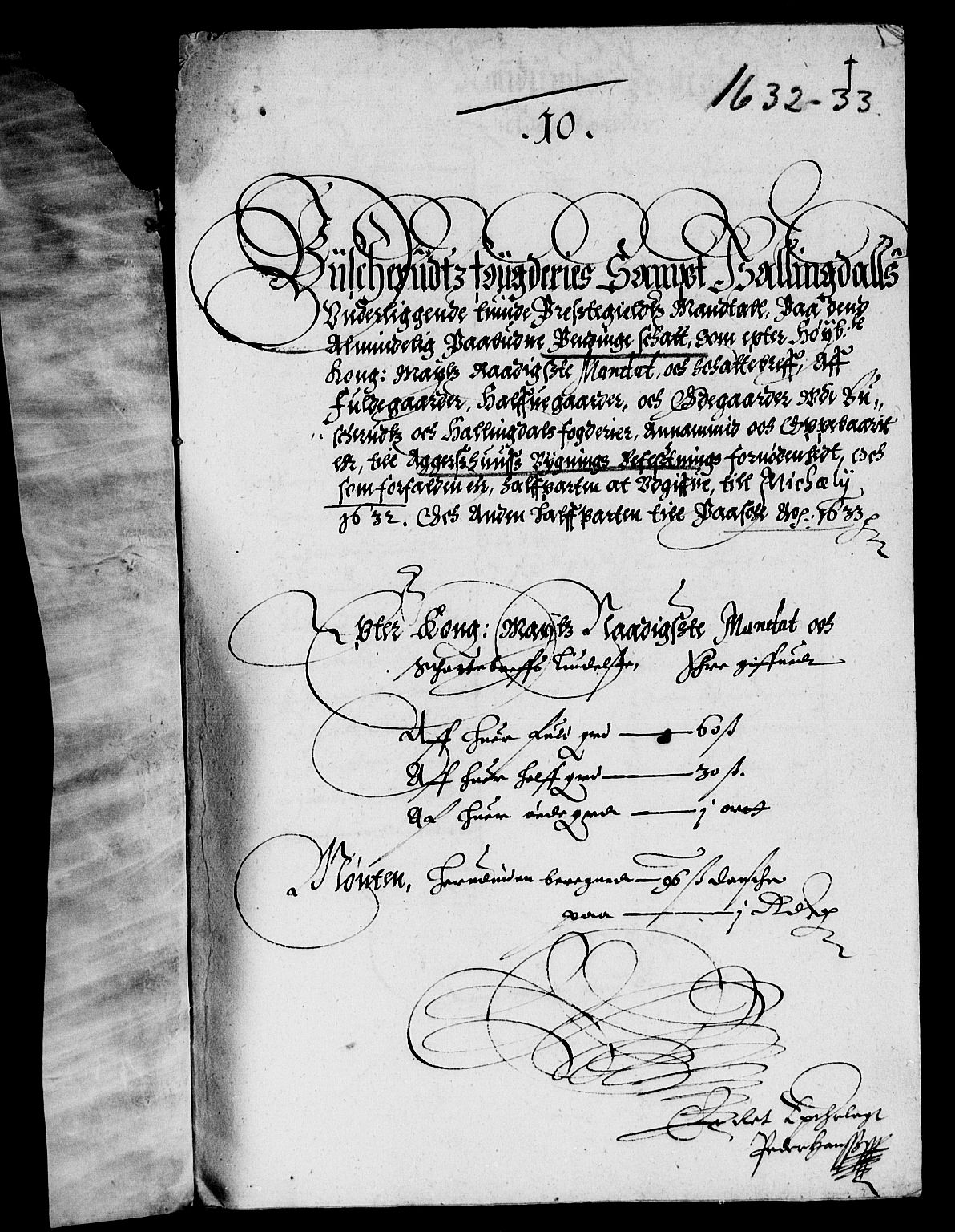 Rentekammeret inntil 1814, Reviderte regnskaper, Lensregnskaper, AV/RA-EA-5023/R/Rb/Rba/L0111: Akershus len, 1632-1633