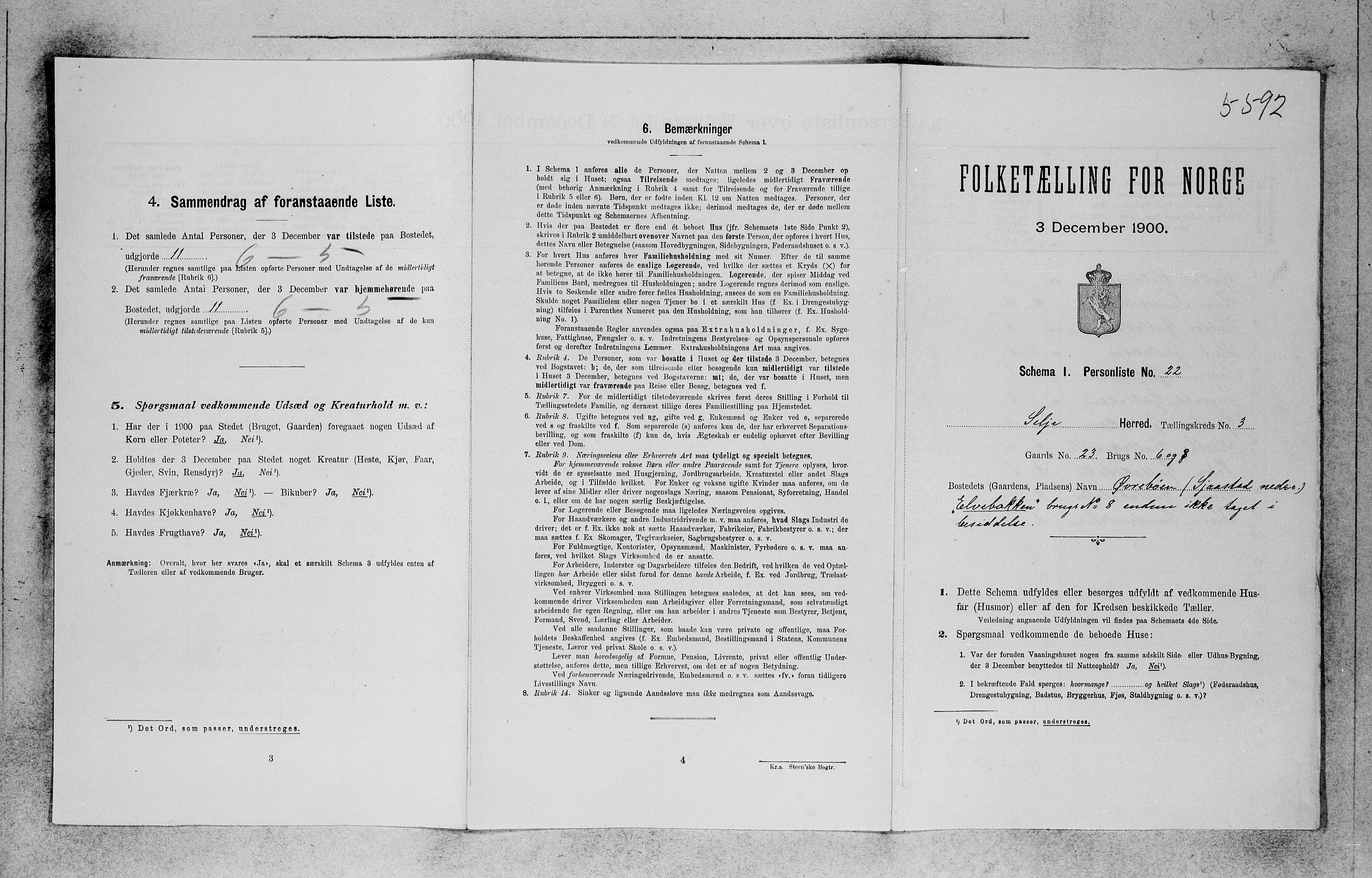 SAB, Folketelling 1900 for 1441 Selje herred, 1900, s. 323