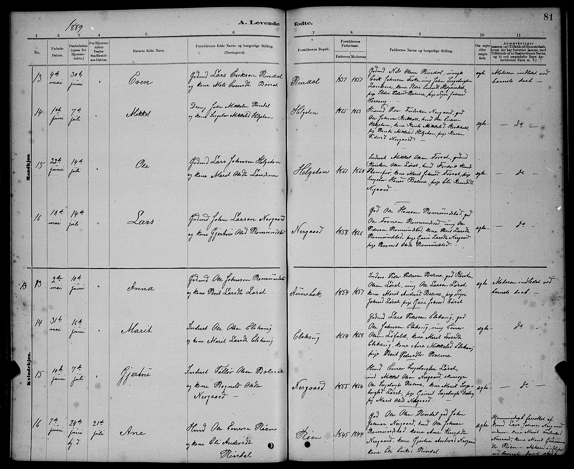 Ministerialprotokoller, klokkerbøker og fødselsregistre - Møre og Romsdal, AV/SAT-A-1454/598/L1077: Klokkerbok nr. 598C02, 1879-1891, s. 81