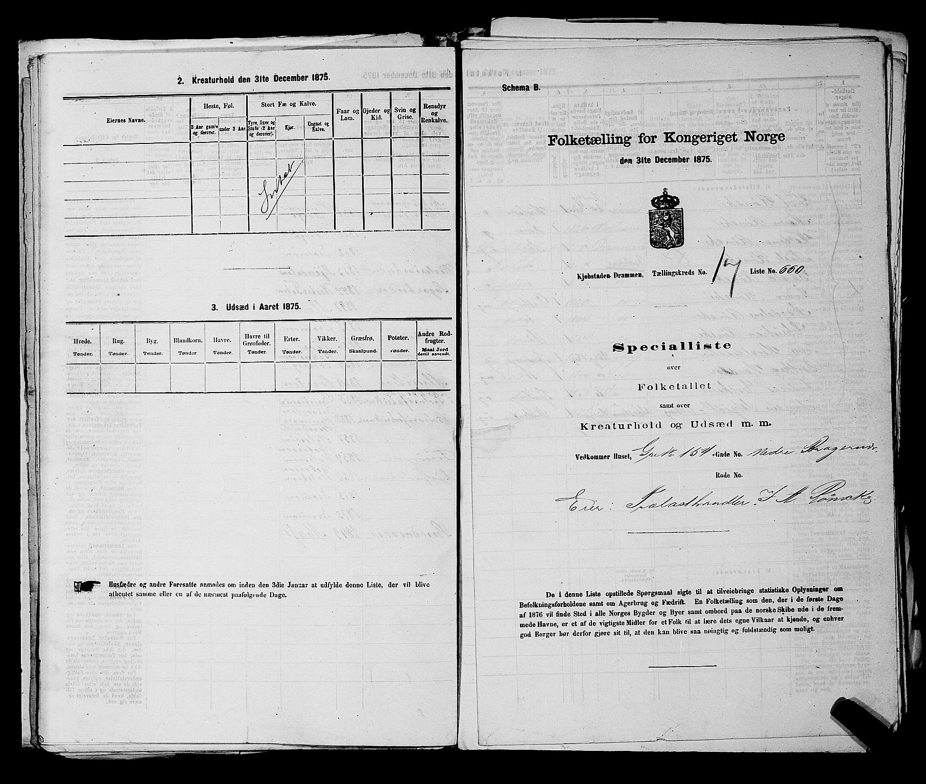 SAKO, Folketelling 1875 for 0602 Drammen kjøpstad, 1875, s. 1866