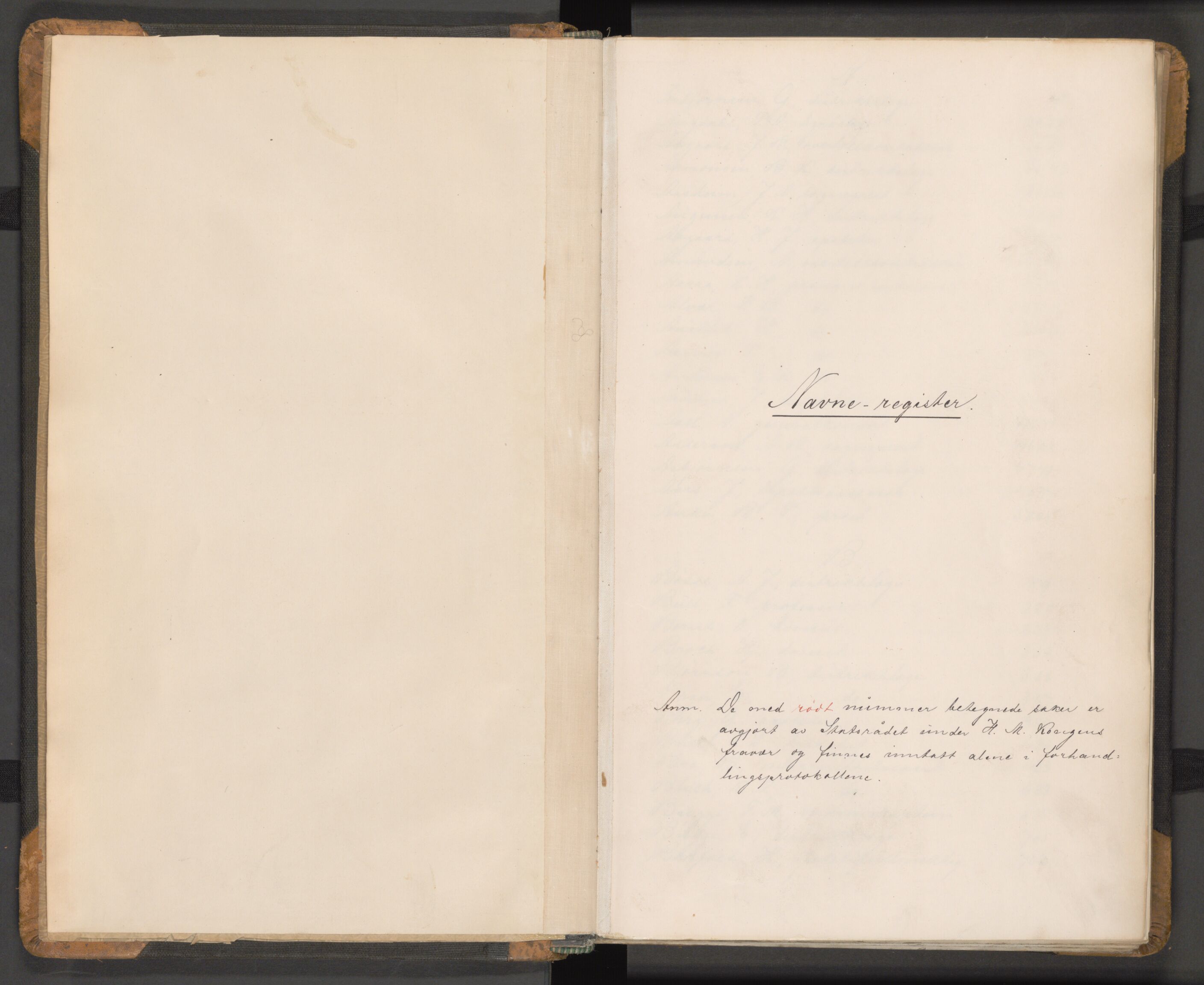Statsrådssekretariatet, AV/RA-S-1001/A/Ac/L0061b: Register, 1920