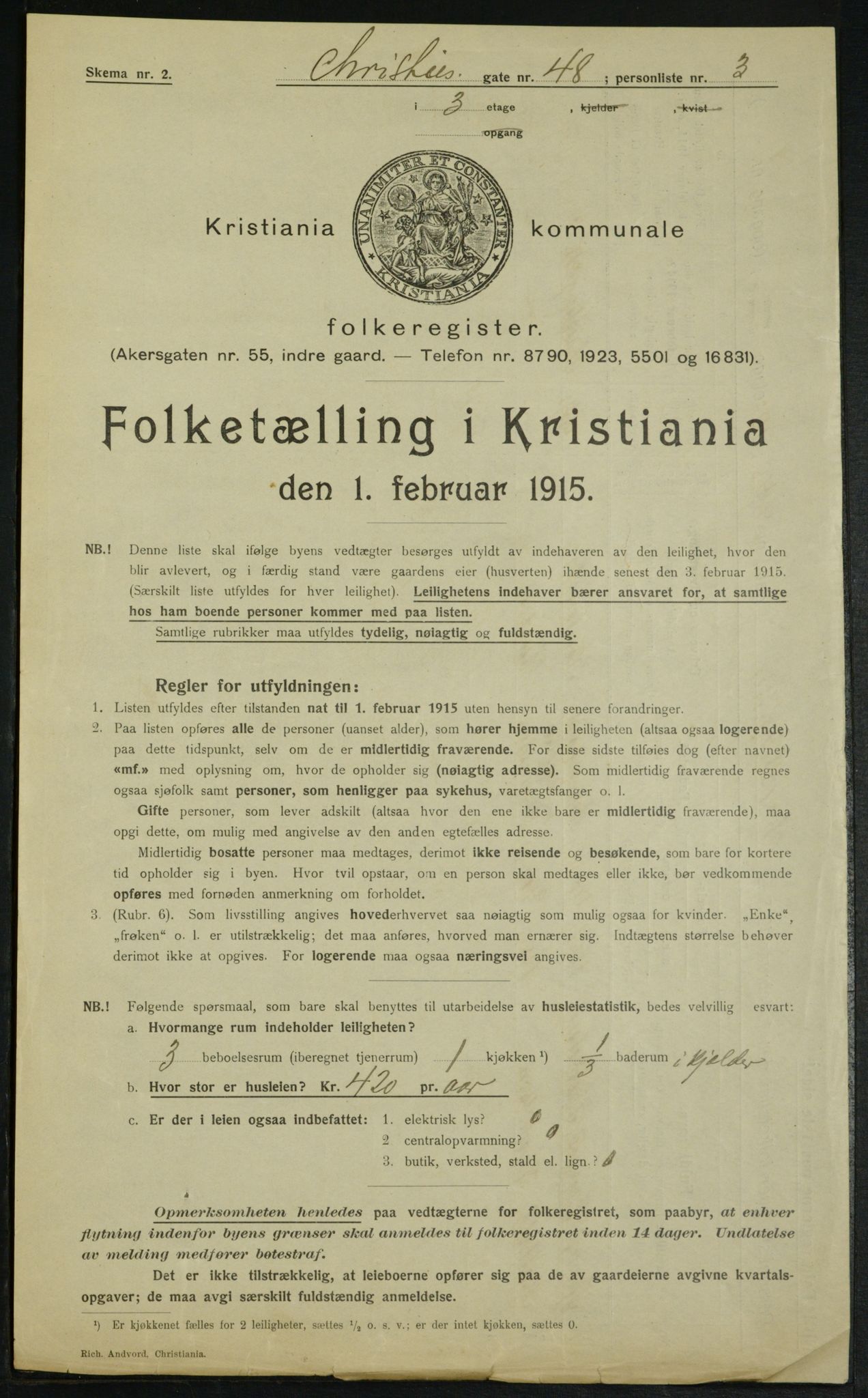 OBA, Kommunal folketelling 1.2.1915 for Kristiania, 1915, s. 12730