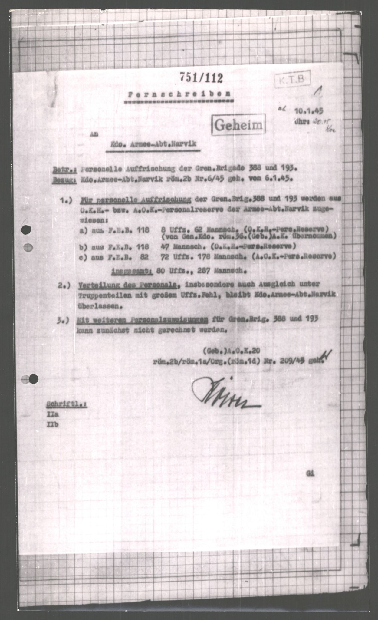 Forsvarets Overkommando. 2 kontor. Arkiv 11.4. Spredte tyske arkivsaker, AV/RA-RAFA-7031/D/Dar/Dara/L0001: Krigsdagbøker for 20. Gebirgs-Armee-Oberkommando (AOK 20), 1944-1945, s. 561