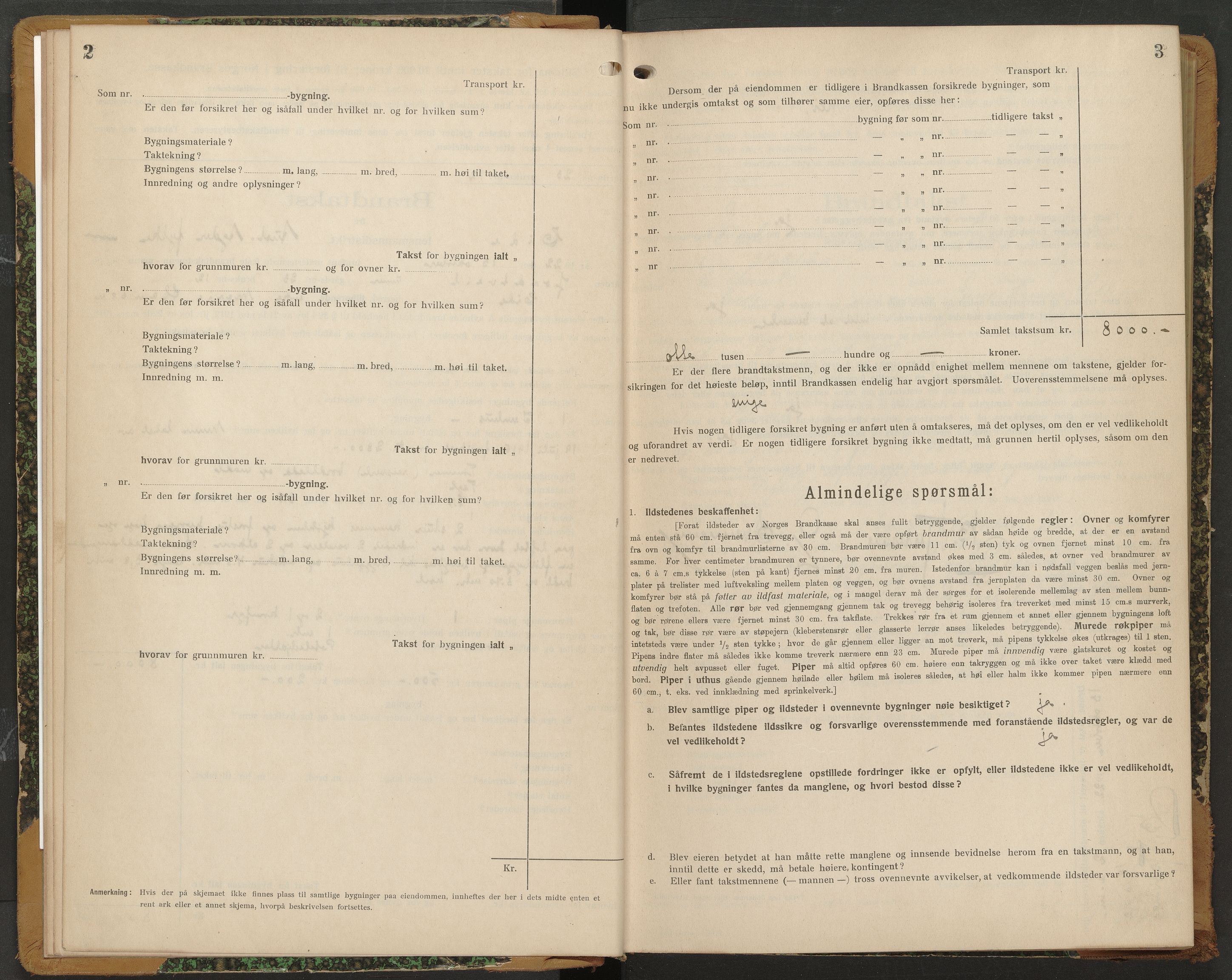 Norges Brannkasse Eide, AV/SAK-2241-0009/F/Fa/L0003: Branntakstprotokoll nr. 3 med gårdsnavnregister, 1922-1949