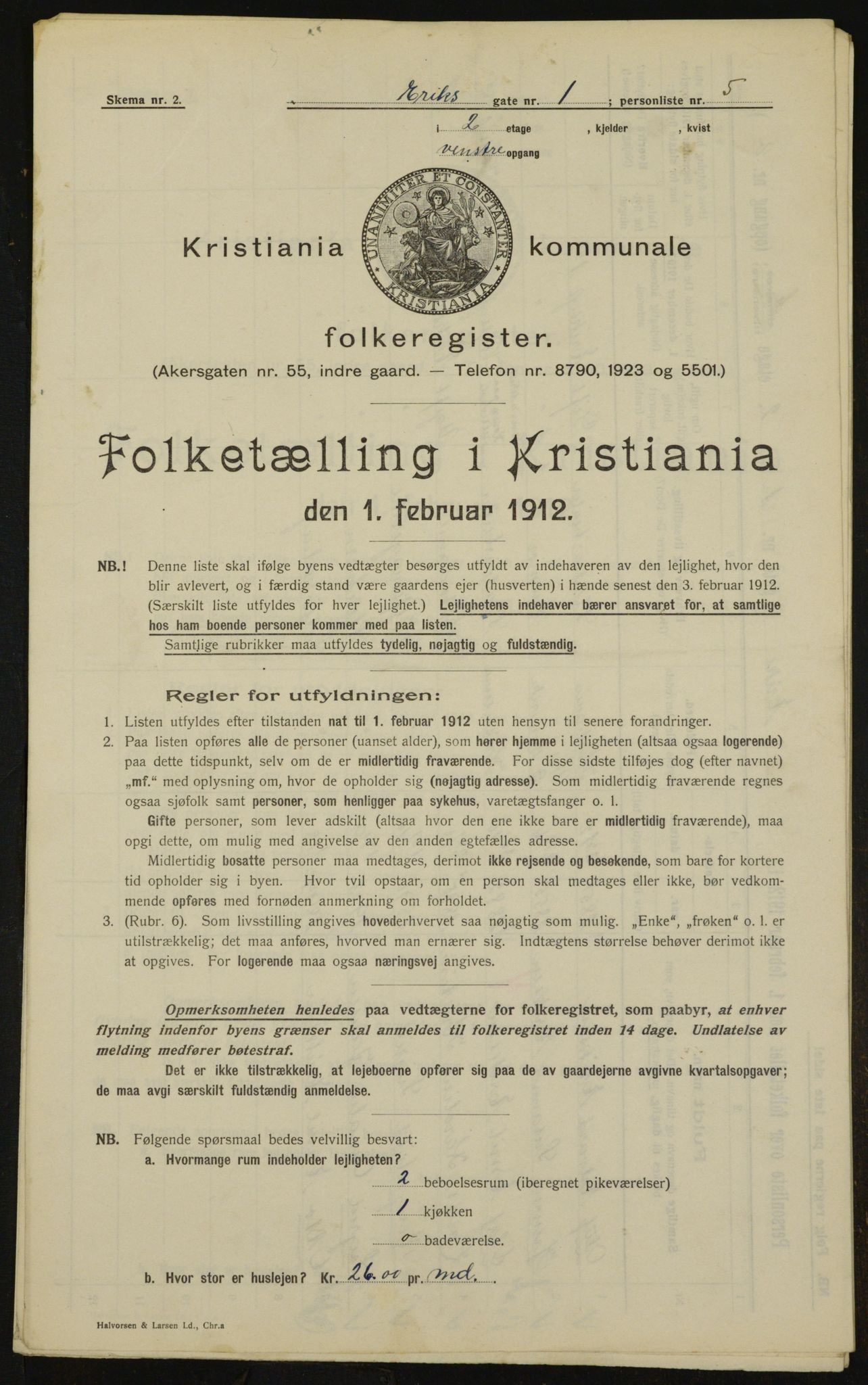 OBA, Kommunal folketelling 1.2.1912 for Kristiania, 1912, s. 19504