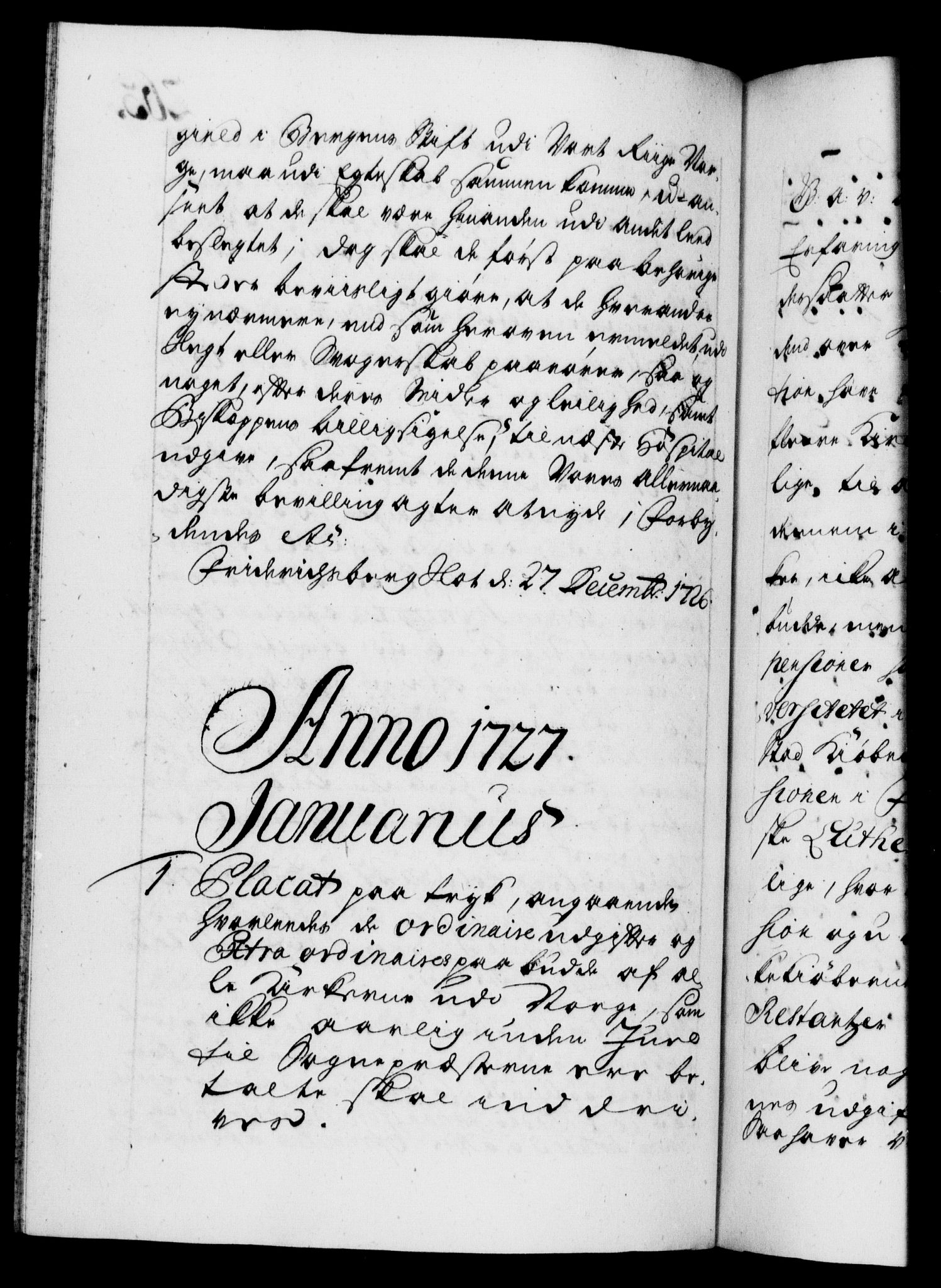 Danske Kanselli 1572-1799, RA/EA-3023/F/Fc/Fca/Fcaa/L0025: Norske registre, 1726-1728, s. 263b