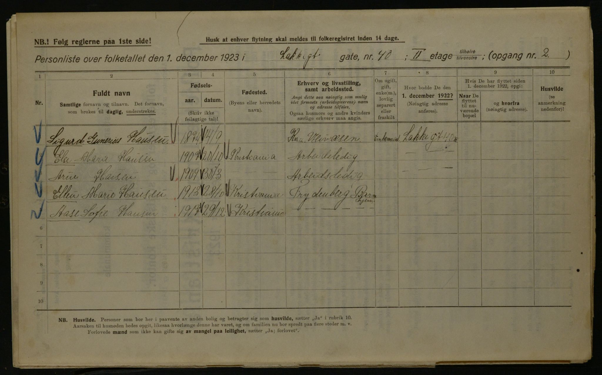 OBA, Kommunal folketelling 1.12.1923 for Kristiania, 1923, s. 62044