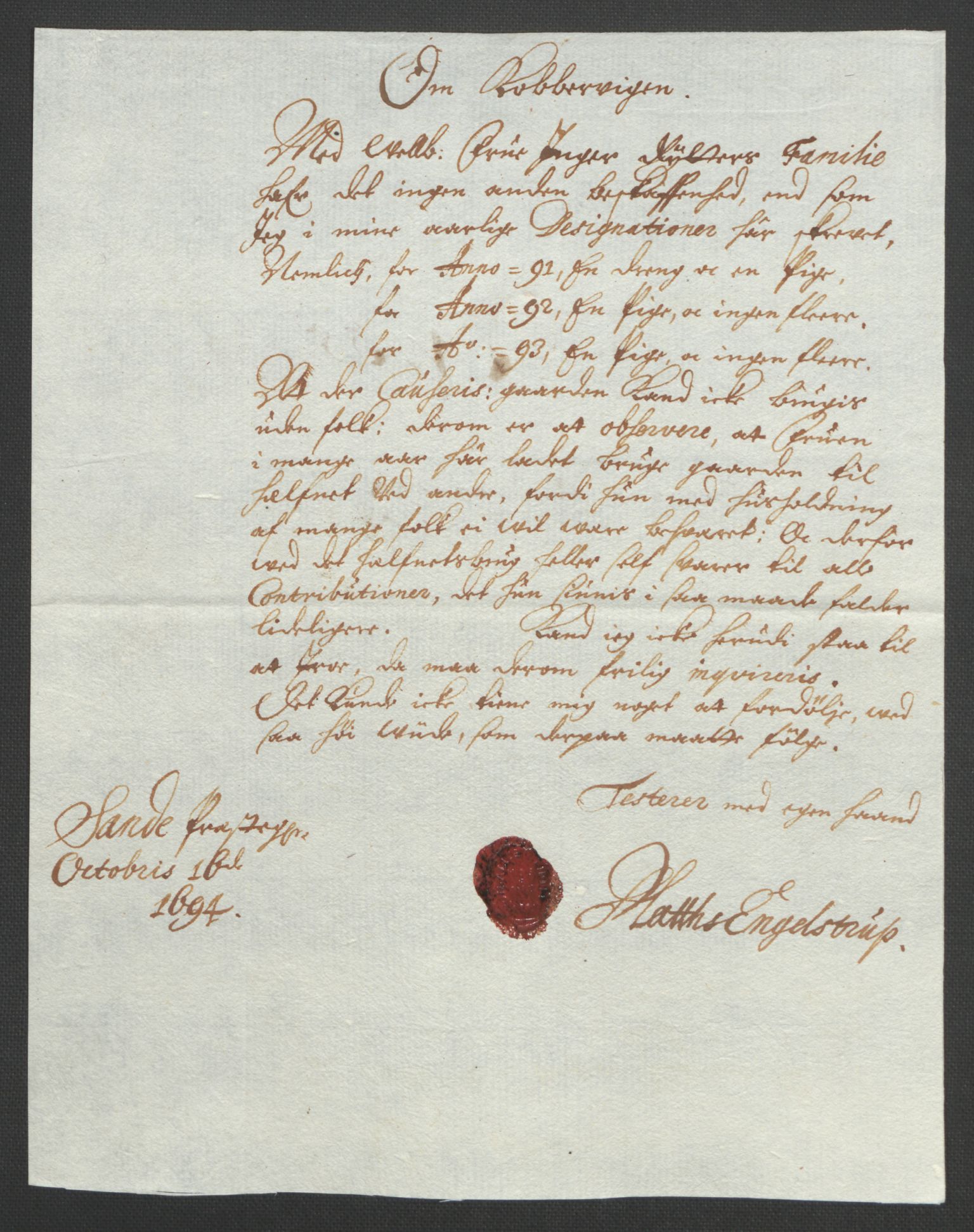 Rentekammeret inntil 1814, Reviderte regnskaper, Fogderegnskap, AV/RA-EA-4092/R32/L1864: Fogderegnskap Jarlsberg grevskap, 1691, s. 235