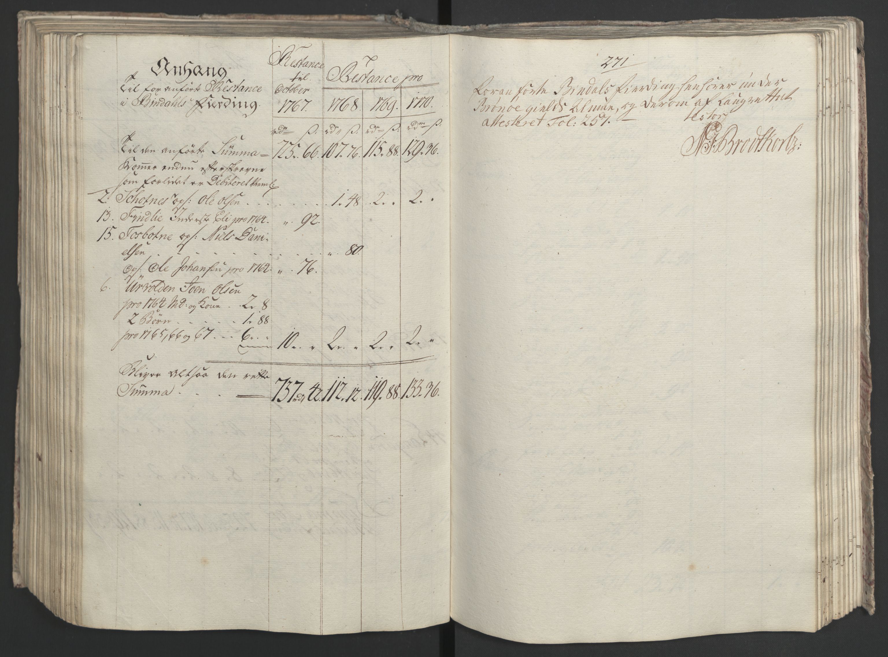 Rentekammeret inntil 1814, Realistisk ordnet avdeling, RA/EA-4070/Ol/L0023: [Gg 10]: Ekstraskatten, 23.09.1762. Helgeland (restanseregister), 1767-1772, s. 530