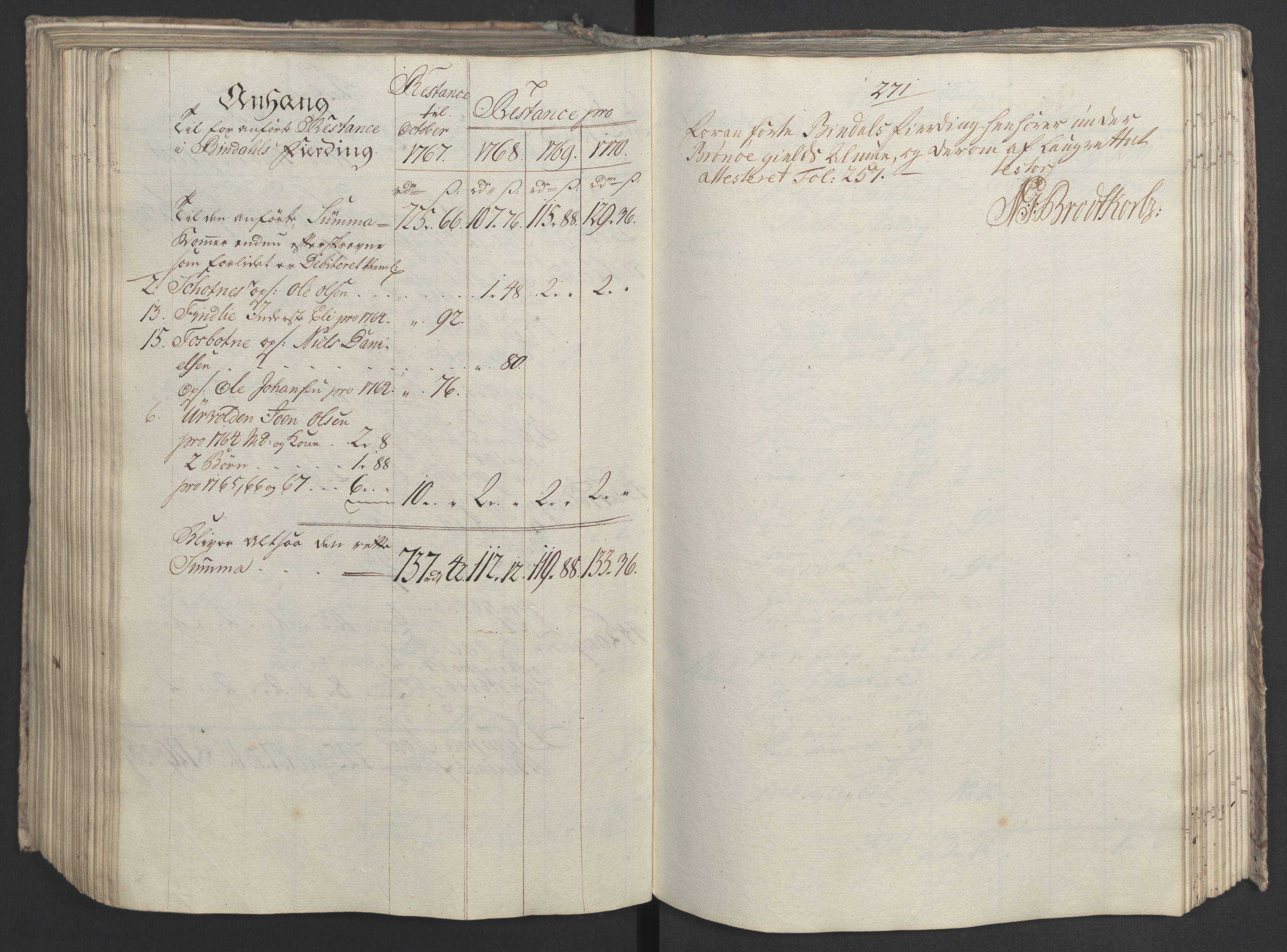 Rentekammeret inntil 1814, Realistisk ordnet avdeling, AV/RA-EA-4070/Ol/L0023: [Gg 10]: Ekstraskatten, 23.09.1762. Helgeland (restanseregister), 1767-1772, s. 530