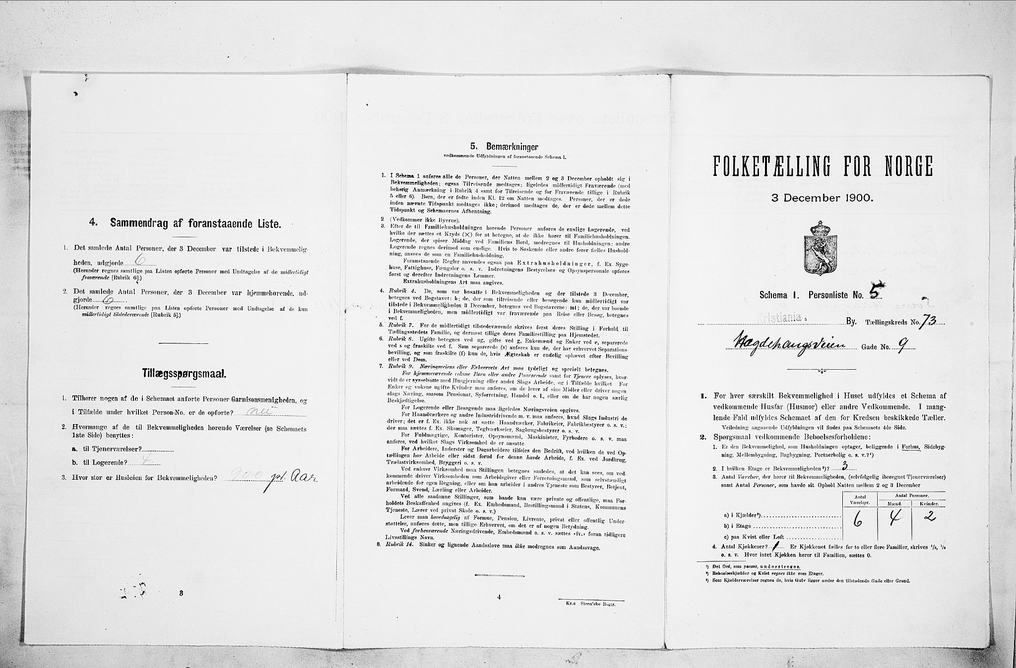 SAO, Folketelling 1900 for 0301 Kristiania kjøpstad, 1900, s. 39936