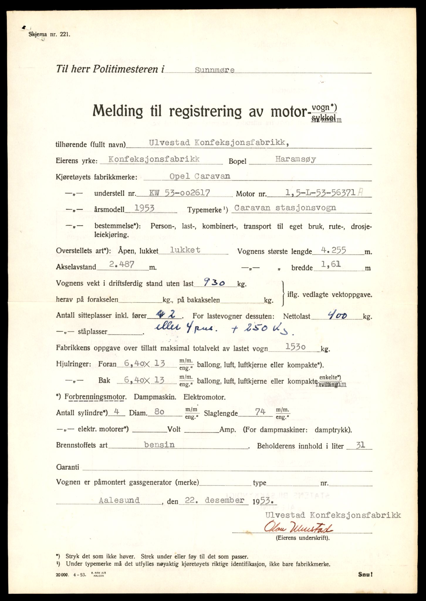 Møre og Romsdal vegkontor - Ålesund trafikkstasjon, AV/SAT-A-4099/F/Fe/L0045: Registreringskort for kjøretøy T 14320 - T 14444, 1927-1998, s. 539