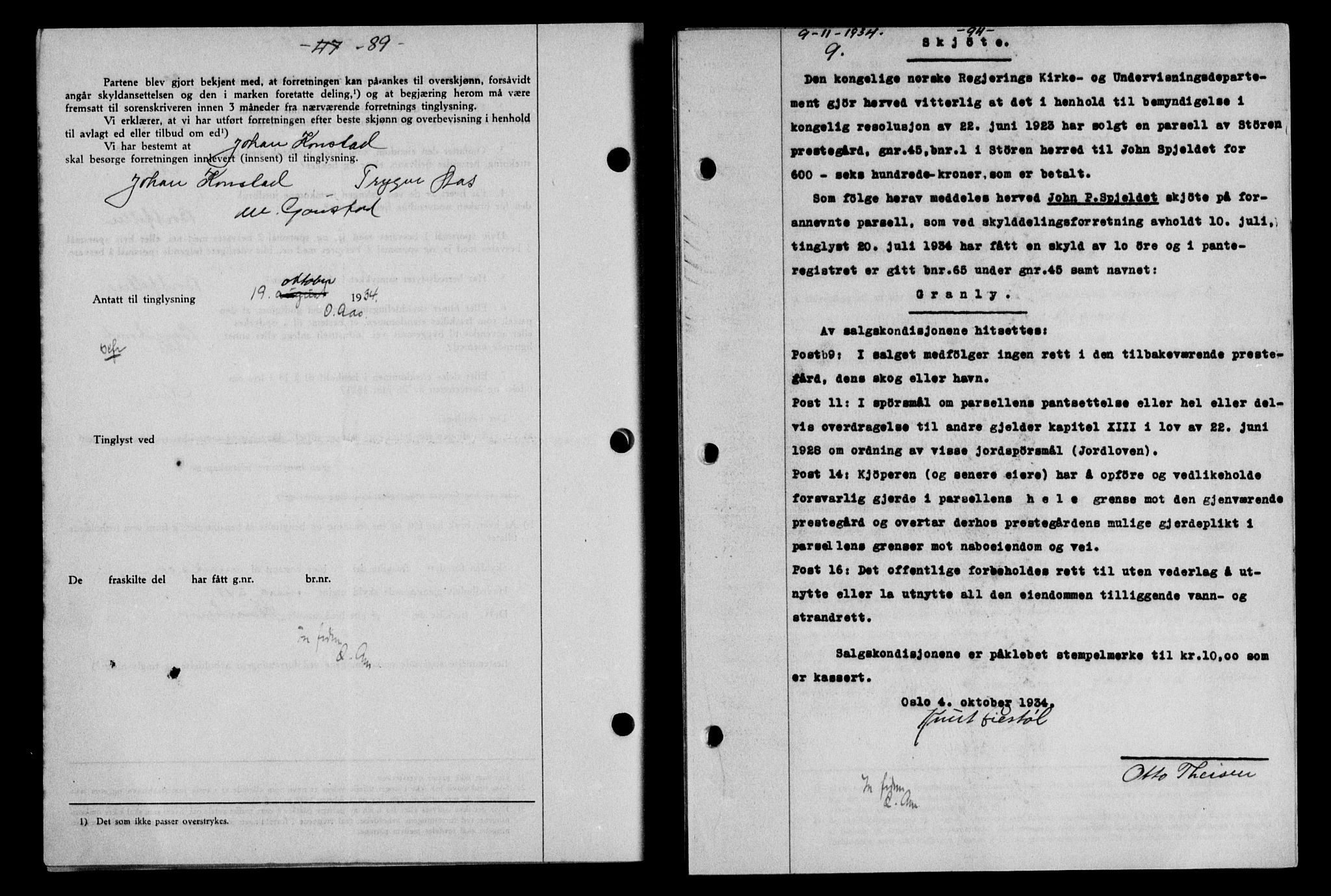Gauldal sorenskriveri, SAT/A-0014/1/2/2C/L0044: Pantebok nr. 46-47, 1934-1935, Tingl.dato: 09.11.1934