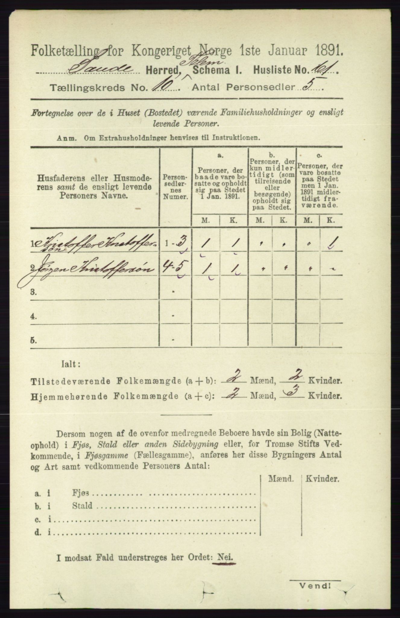 RA, Folketelling 1891 for 0822 Sauherad herred, 1891, s. 2995