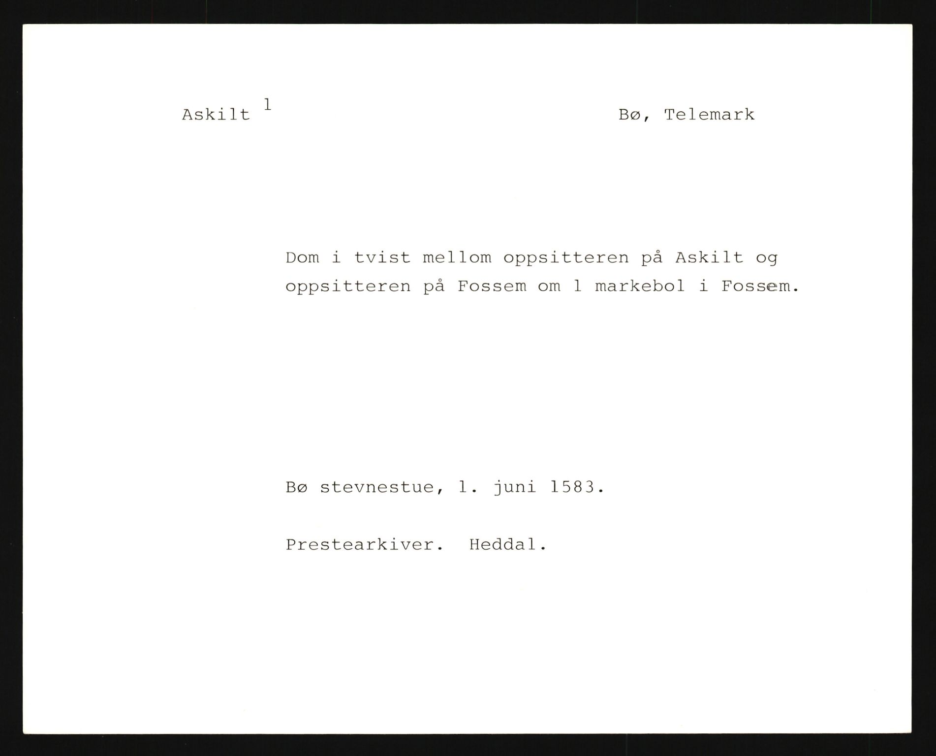 Riksarkivets diplomsamling, AV/RA-EA-5965/F35/F35e/L0020: Registreringssedler Telemark 1, 1400-1700, s. 401