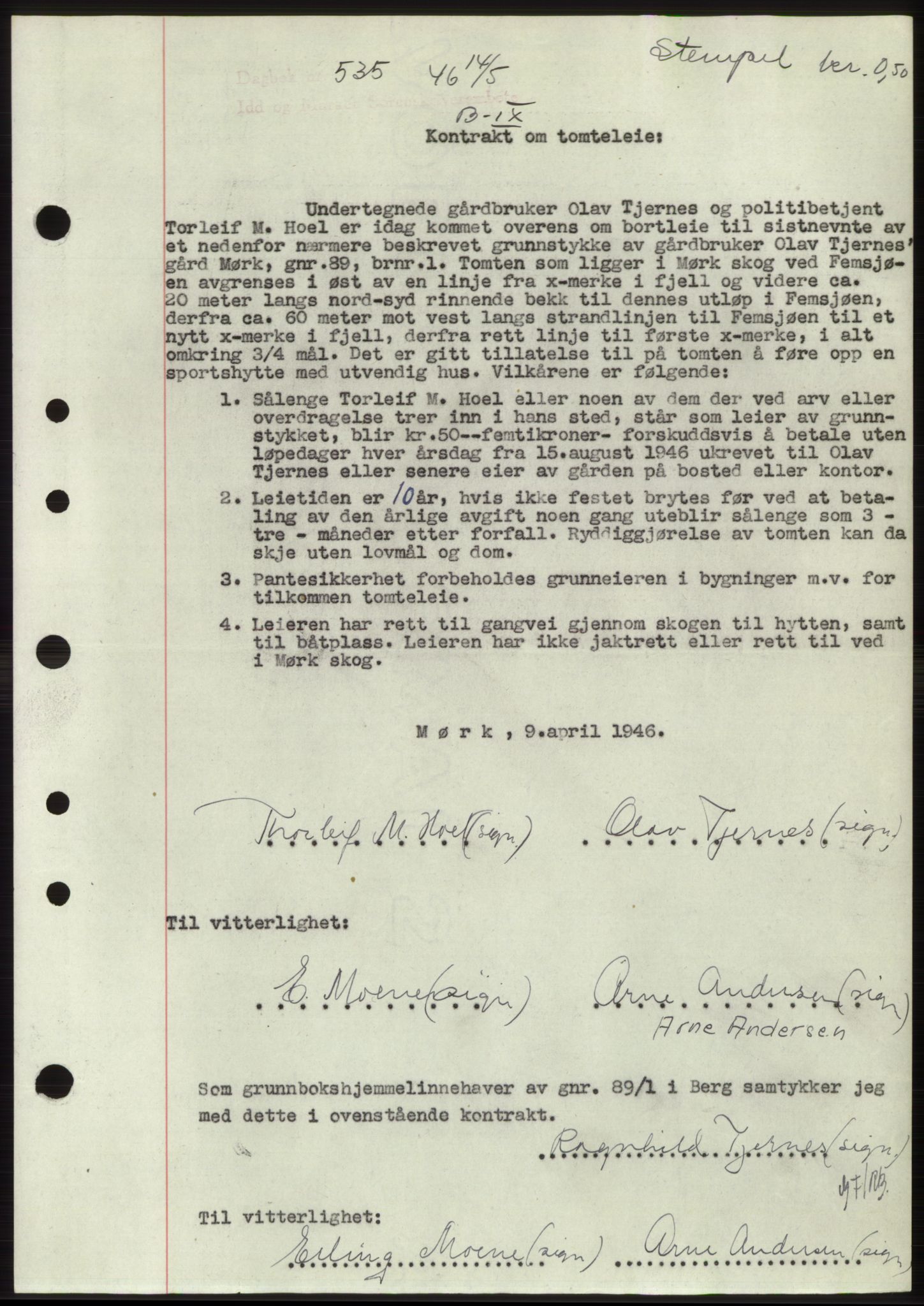 Idd og Marker sorenskriveri, SAO/A-10283/G/Gb/Gbc/L0003: Pantebok nr. B4-9b, 1946-1946, Tingl.dato: 14.05.1946