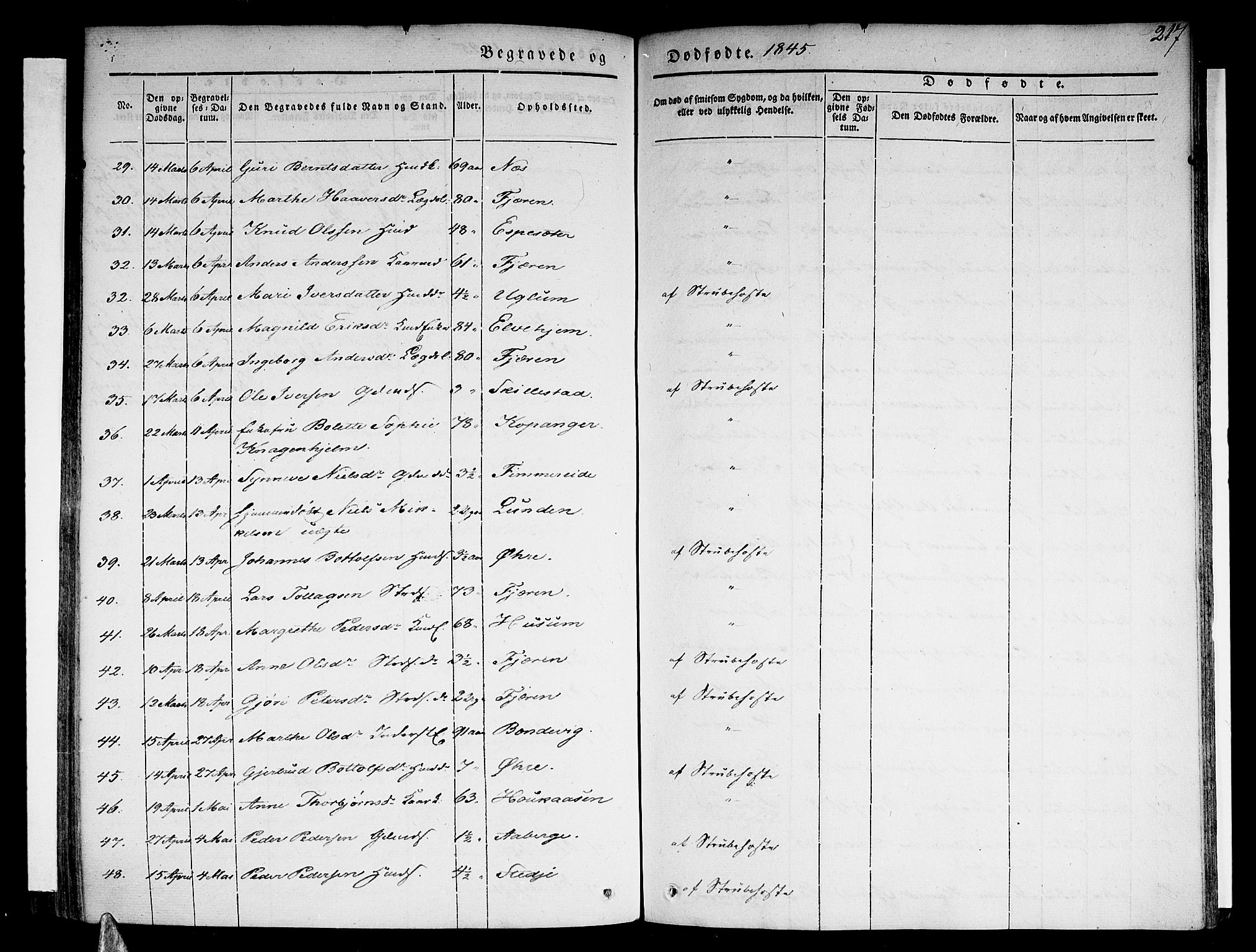 Sogndal sokneprestembete, SAB/A-81301/H/Haa/Haaa/L0011: Ministerialbok nr. A 11, 1839-1847, s. 217