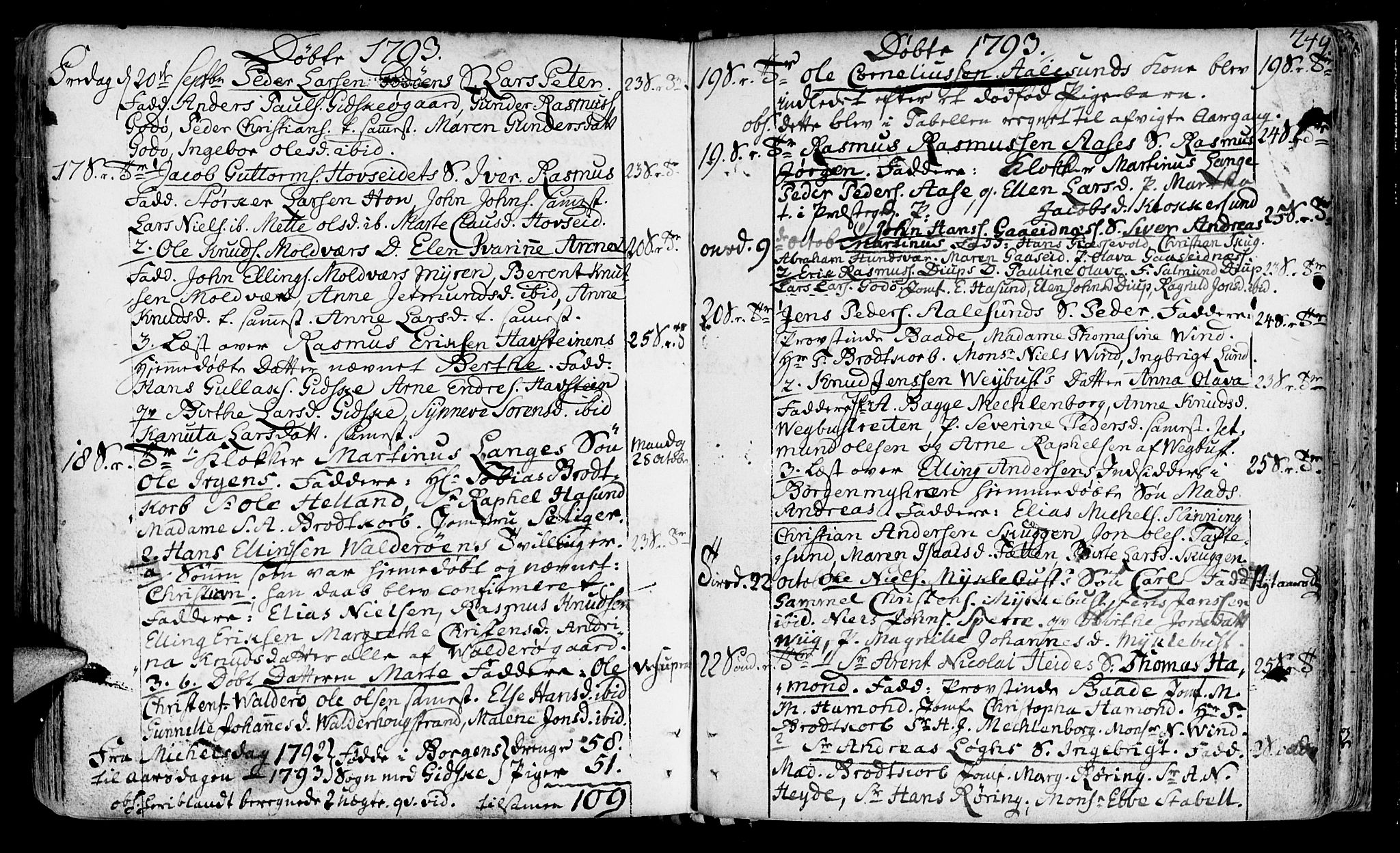 Ministerialprotokoller, klokkerbøker og fødselsregistre - Møre og Romsdal, AV/SAT-A-1454/528/L0392: Ministerialbok nr. 528A03, 1762-1800, s. 249