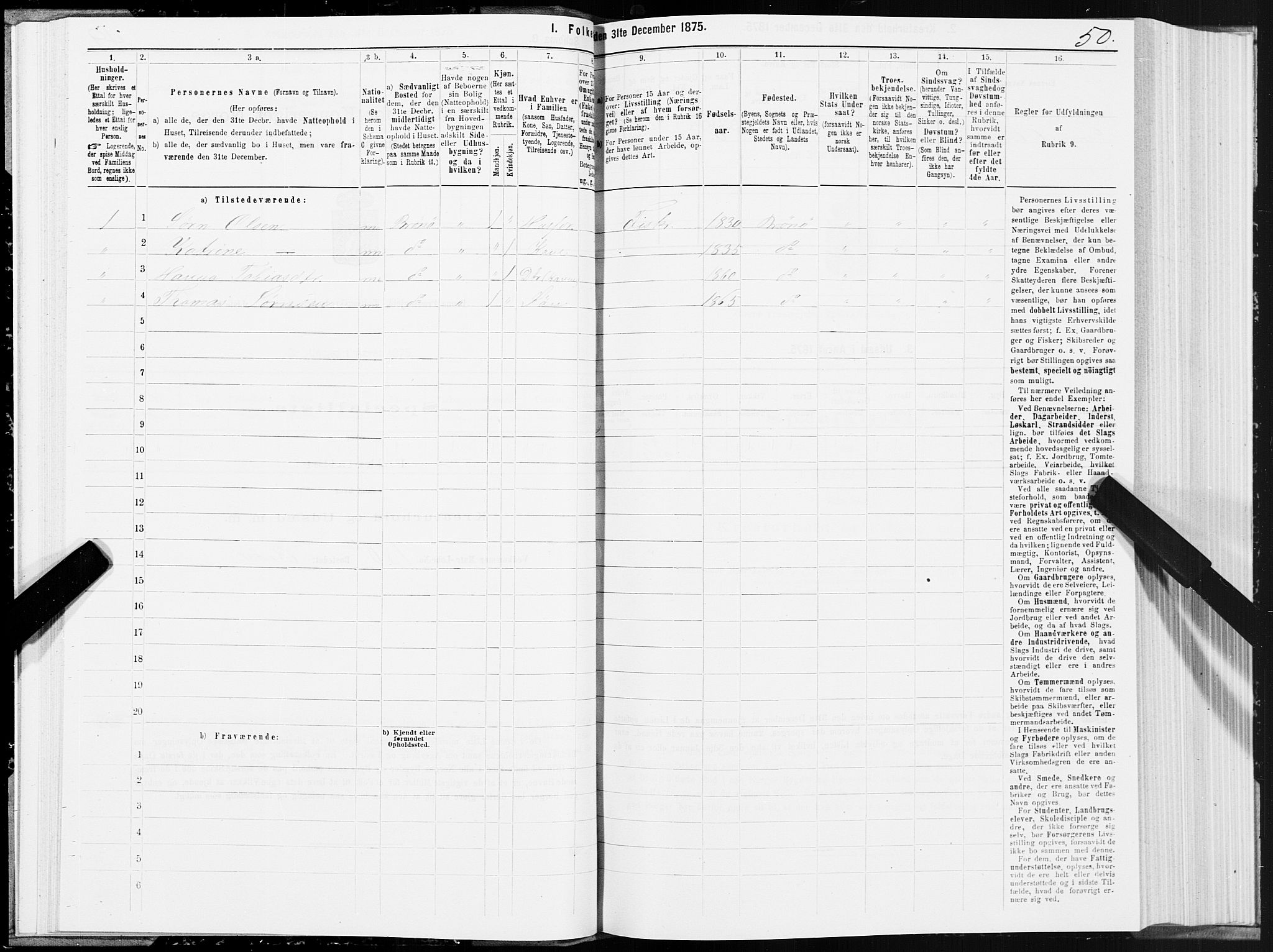 SAT, Folketelling 1875 for 1814P Brønnøy prestegjeld, 1875, s. 3050