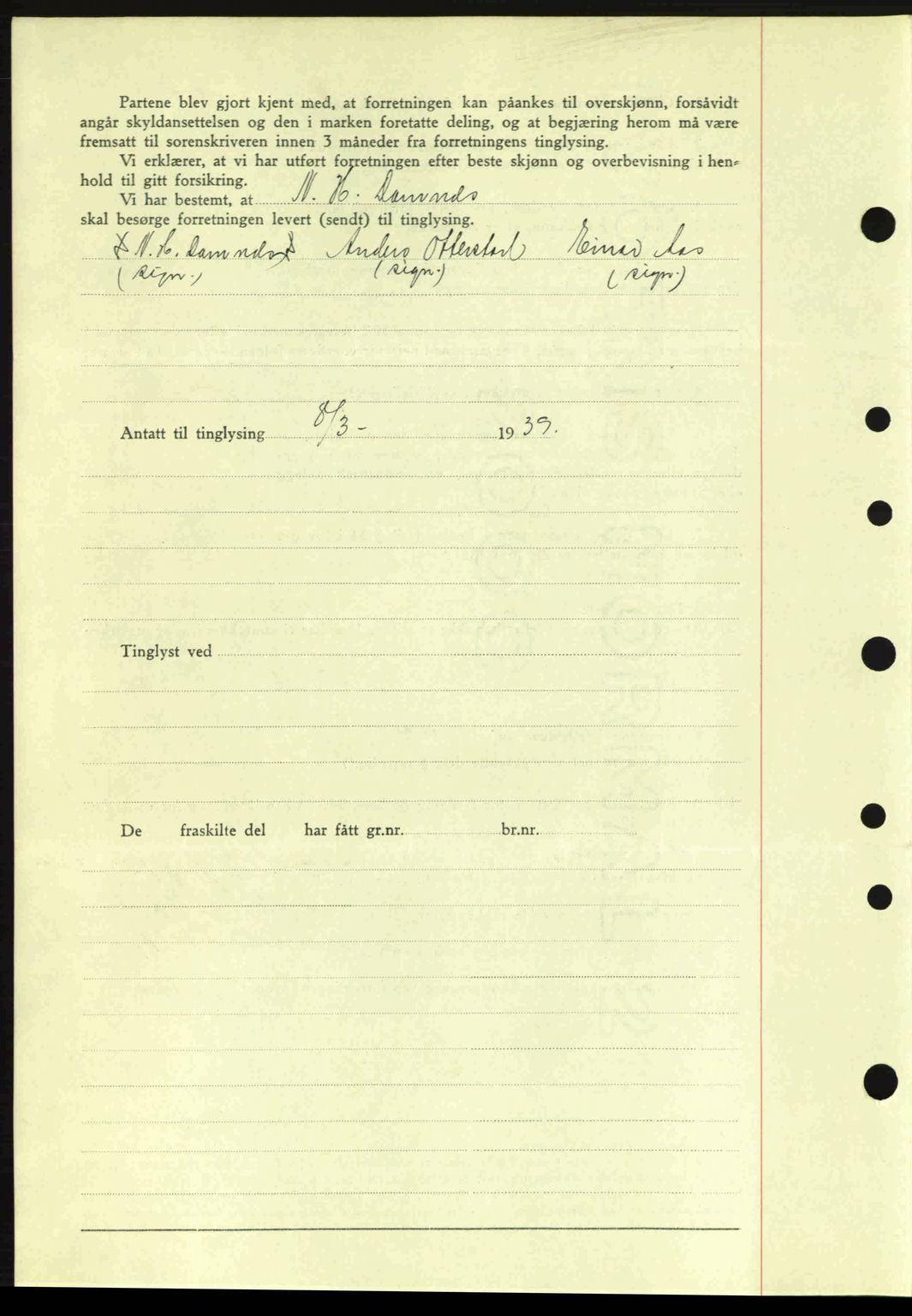 Moss sorenskriveri, SAO/A-10168: Pantebok nr. A5, 1938-1939, Dagboknr: 526/1939