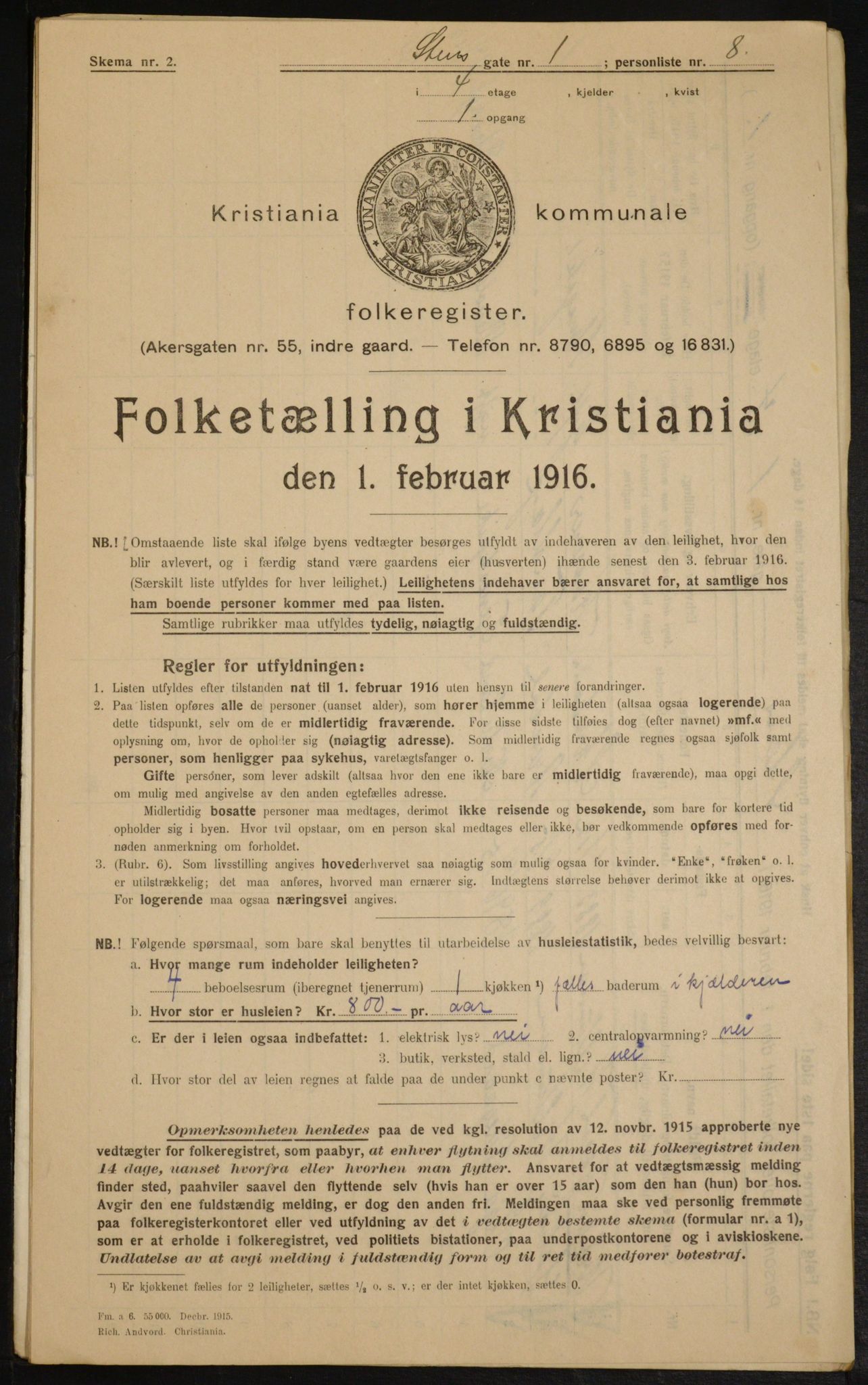 OBA, Kommunal folketelling 1.2.1916 for Kristiania, 1916, s. 104452