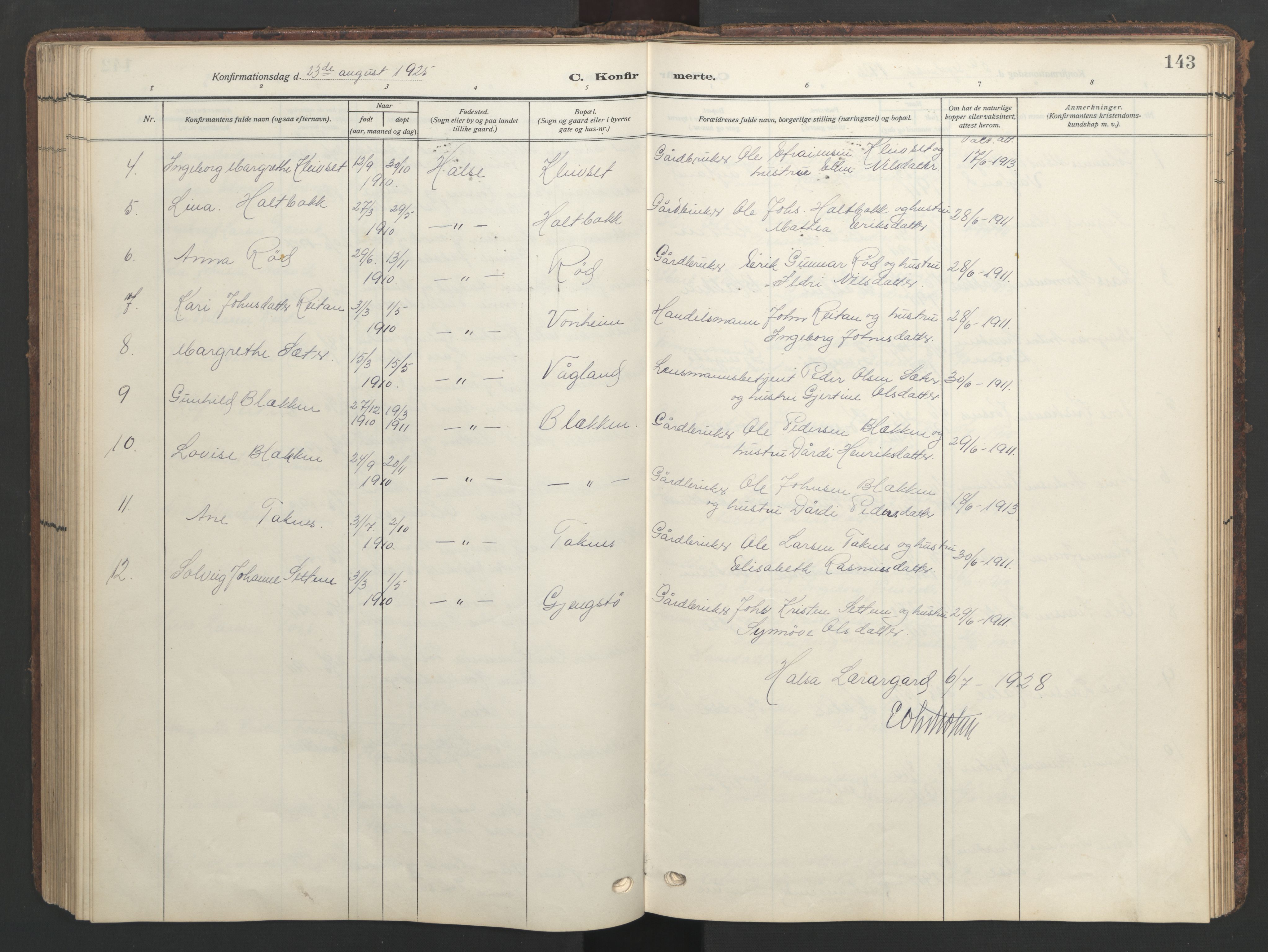 Ministerialprotokoller, klokkerbøker og fødselsregistre - Møre og Romsdal, AV/SAT-A-1454/576/L0891: Klokkerbok nr. 576C02, 1909-1946, s. 143