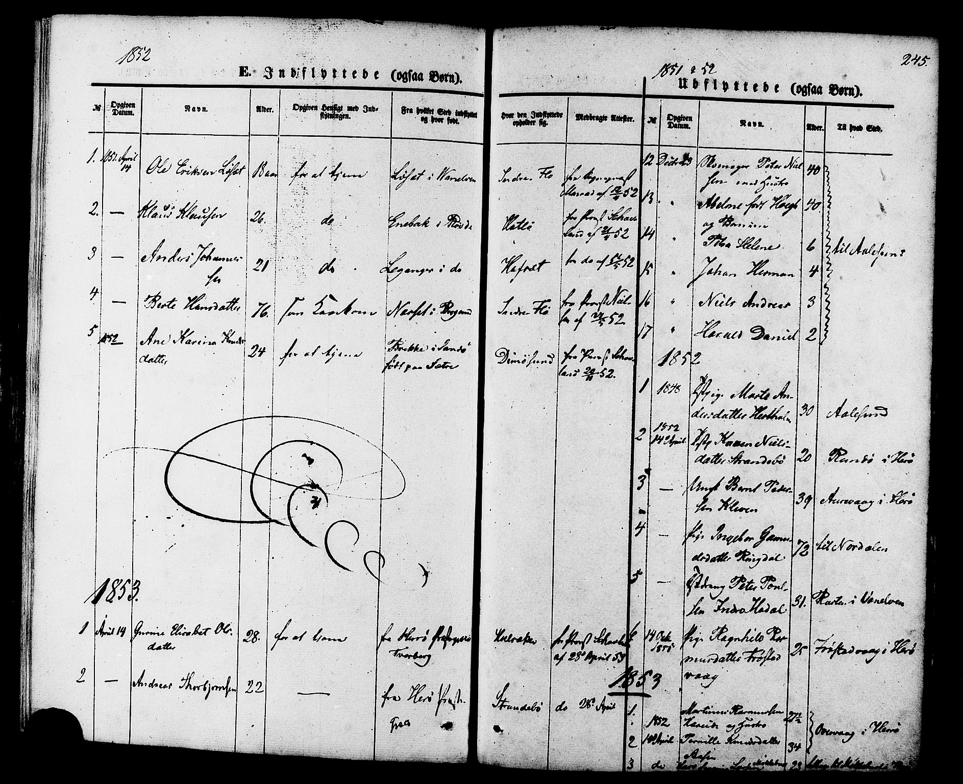 Ministerialprotokoller, klokkerbøker og fødselsregistre - Møre og Romsdal, SAT/A-1454/509/L0105: Ministerialbok nr. 509A03, 1848-1882, s. 245
